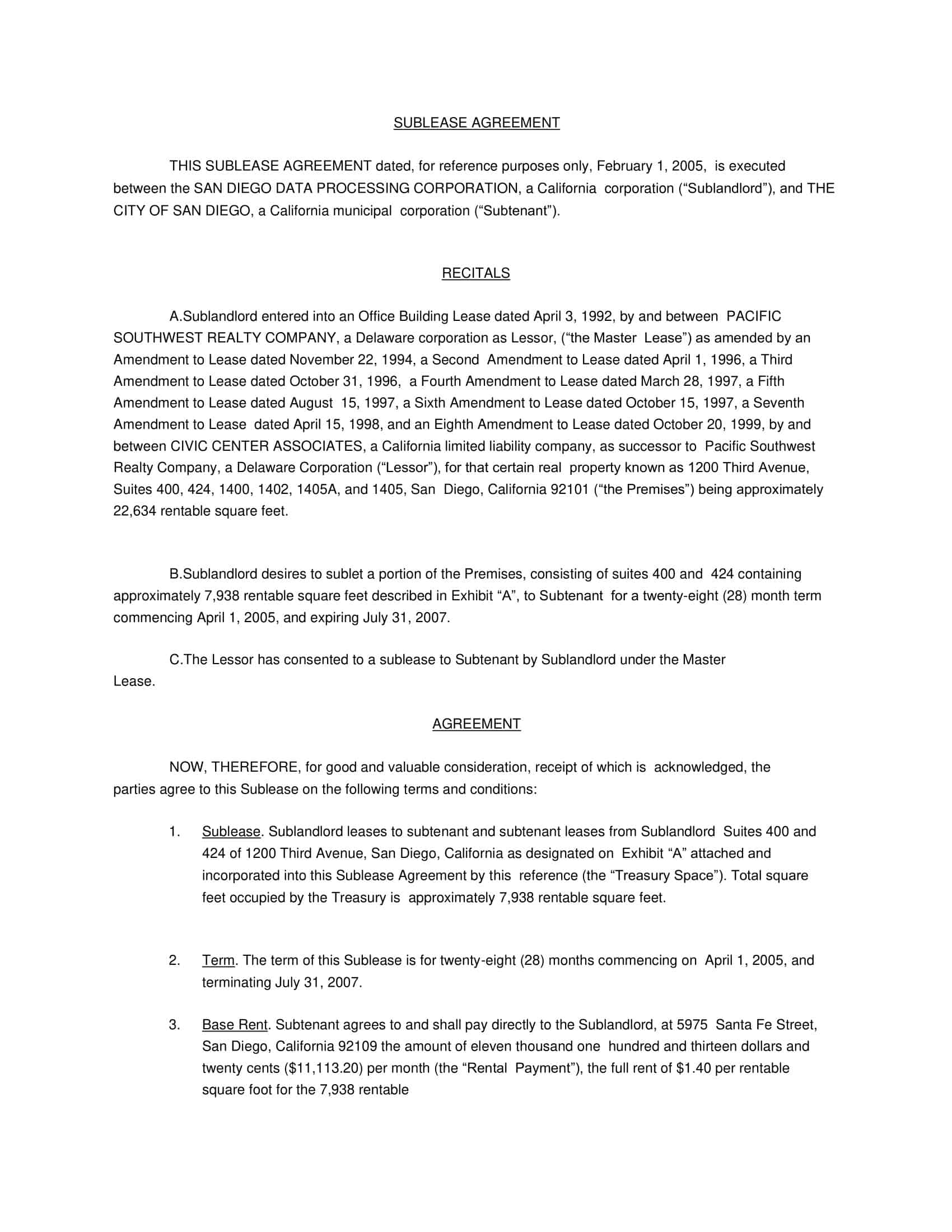 free commercial sublease agreement template word free commercial sublease agreement template word