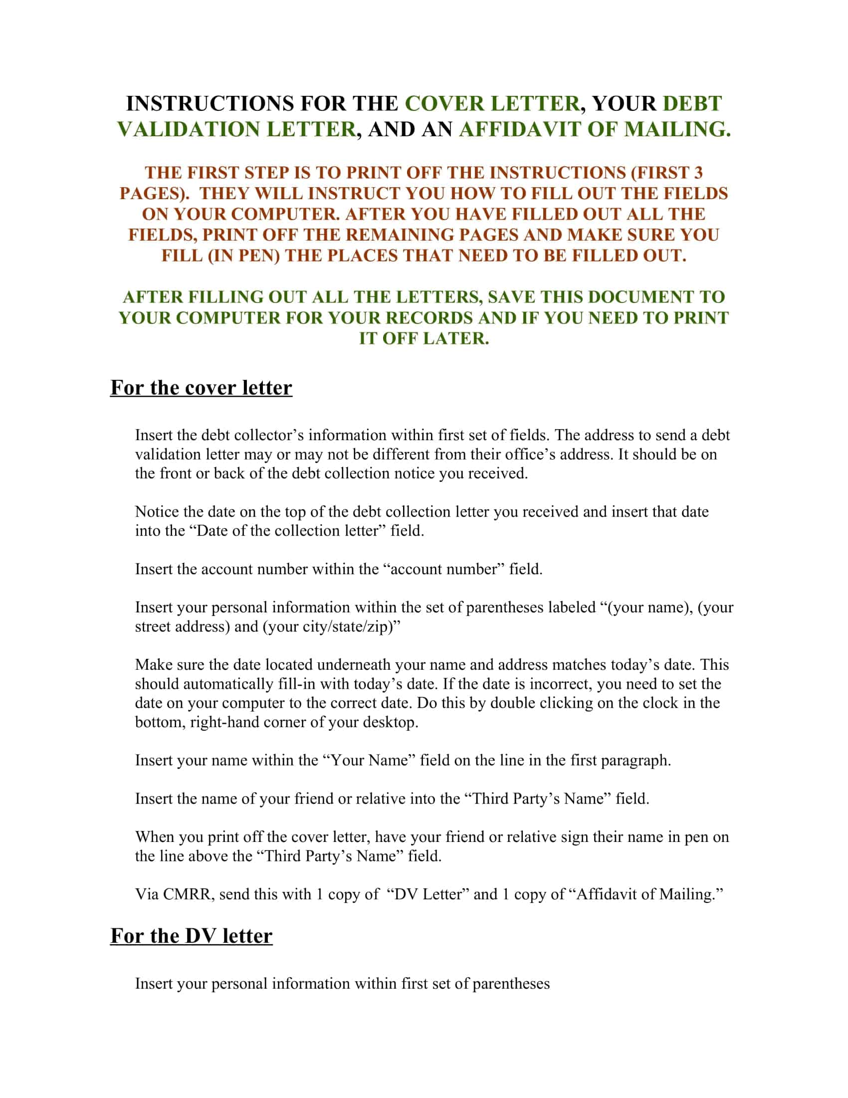 free debt validation letter template free debt validation letter template