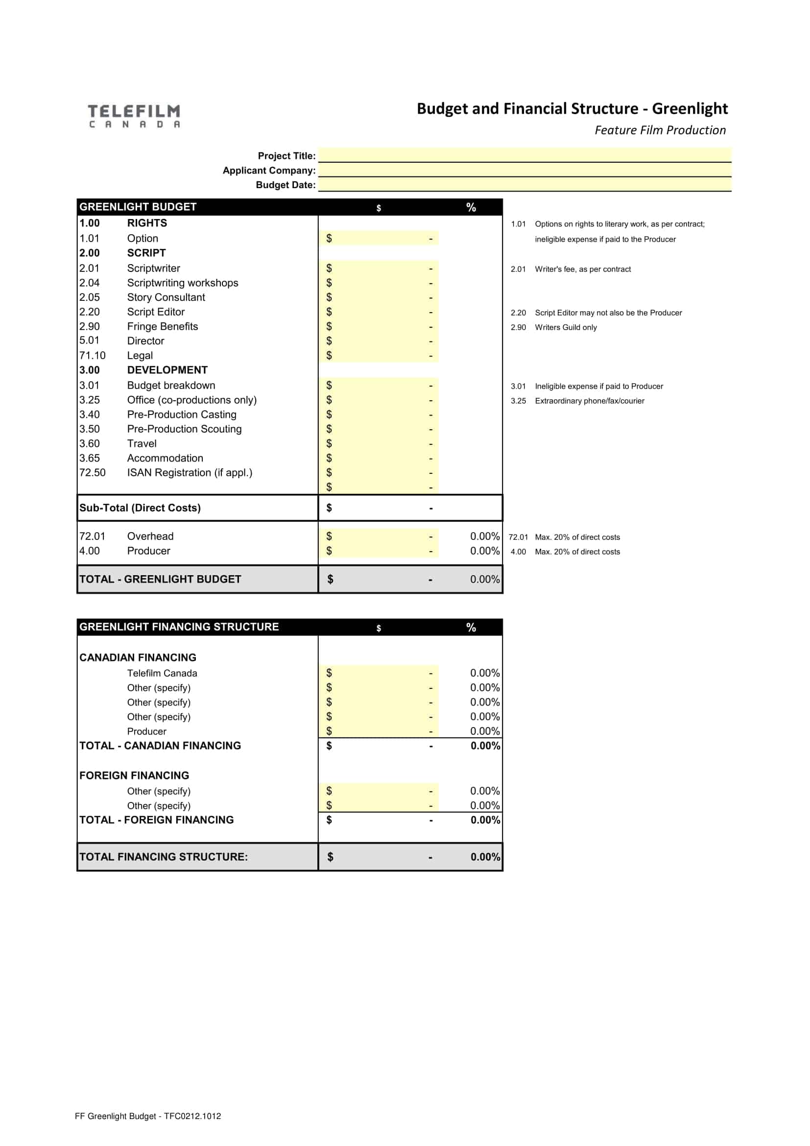 free documentary film budget template free documentary film budget template
