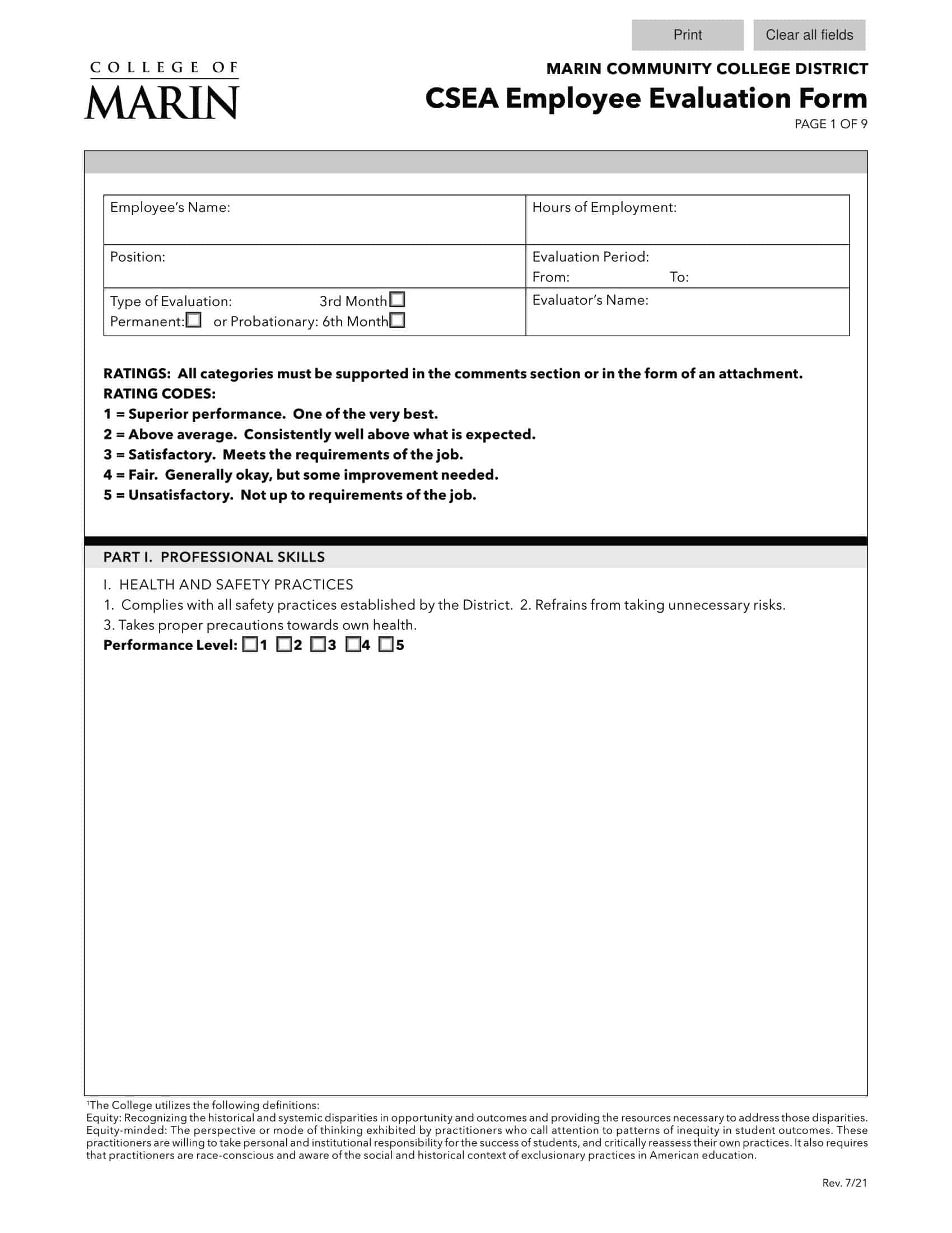 free employee evaluation forms printable free employee evaluation forms printable