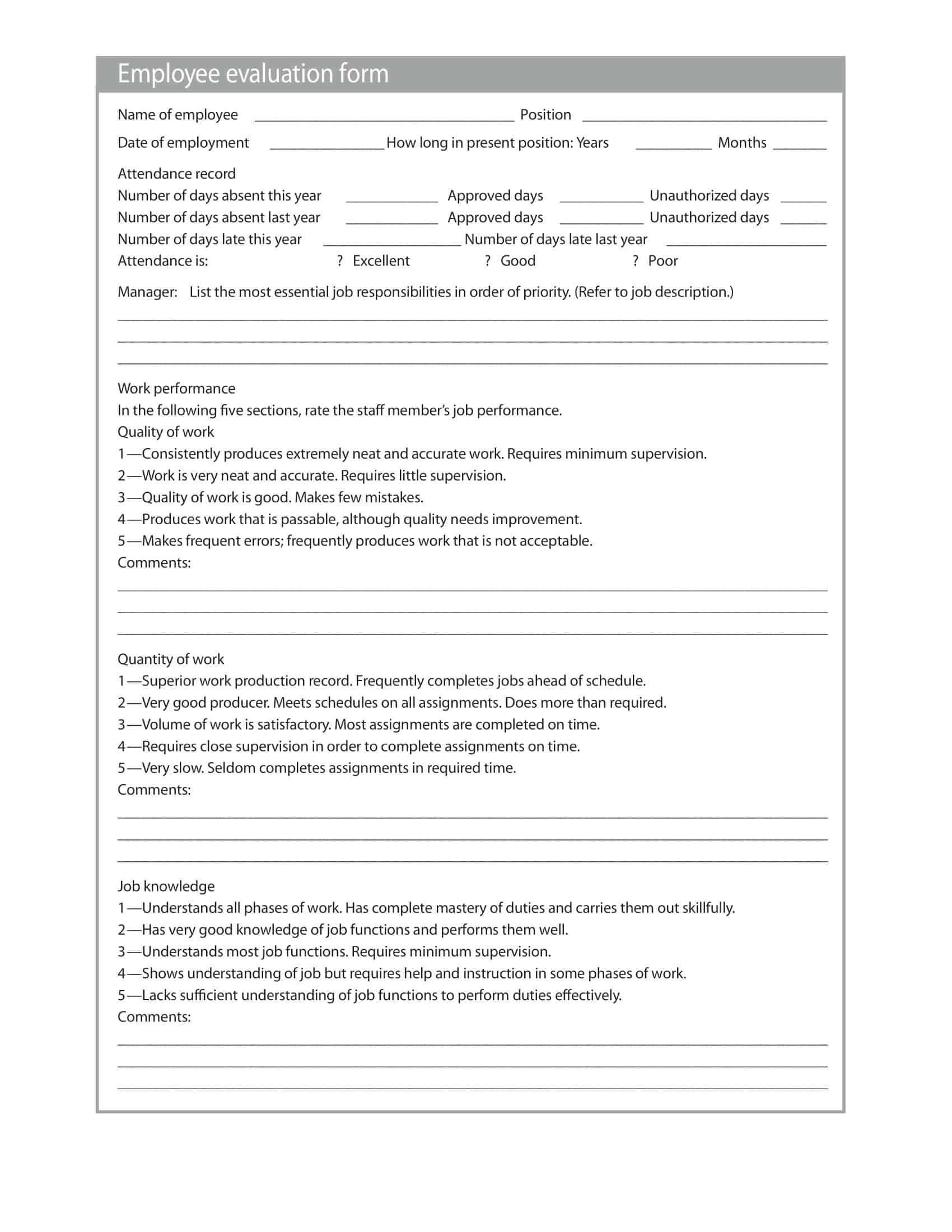 free employee performance review template word free employee performance review template word