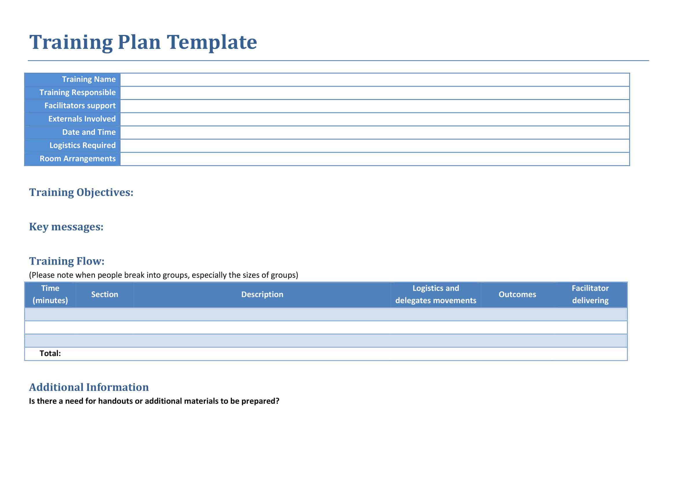 Free Printable Employee Training Plan Templates [Excel, PDF & Word]