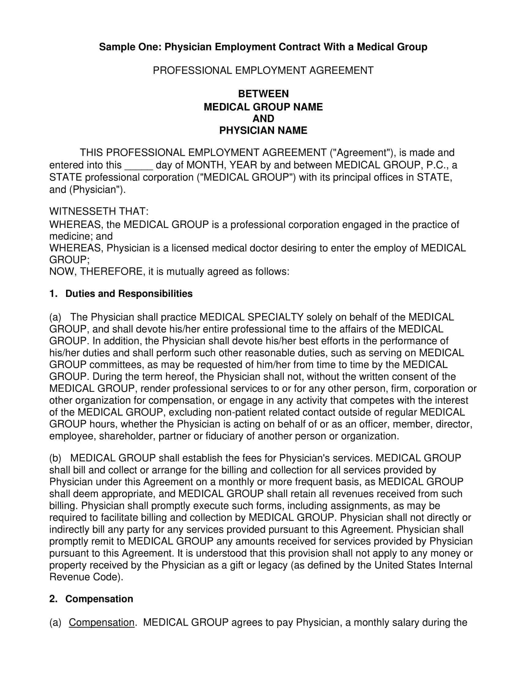 free employment contract free employment contract