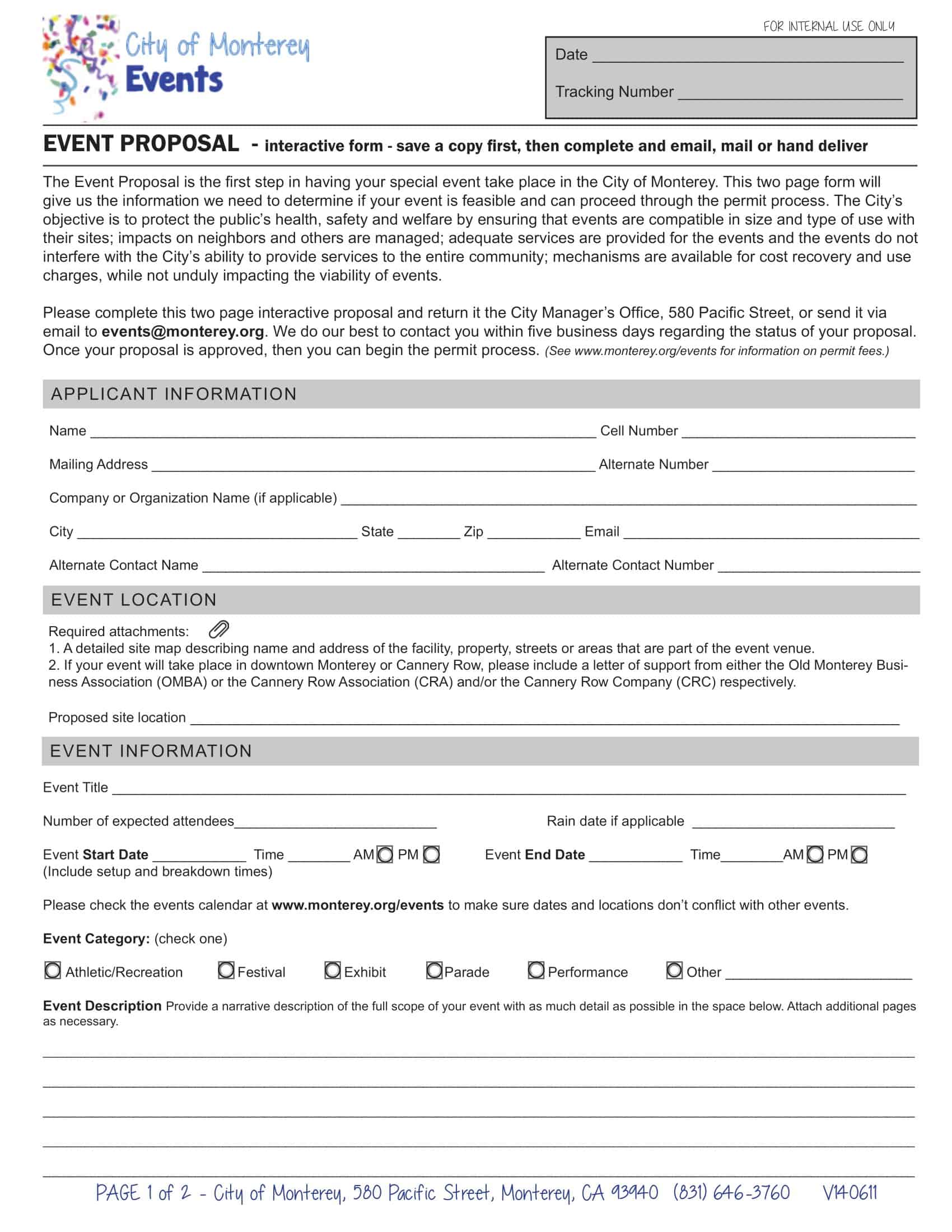 free event proposal template free event proposal template