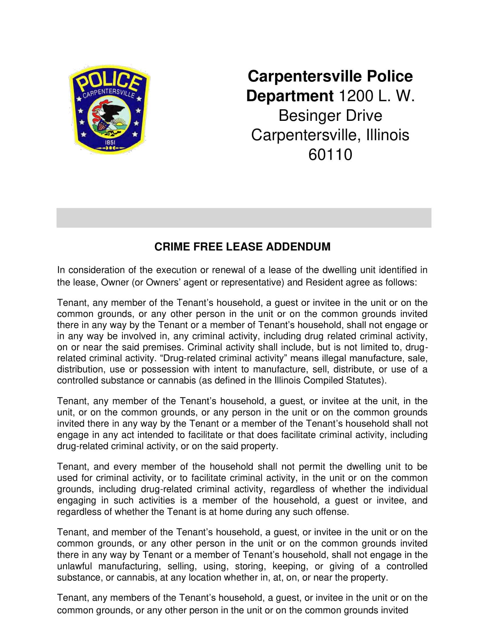 free lease addendum template free lease addendum template