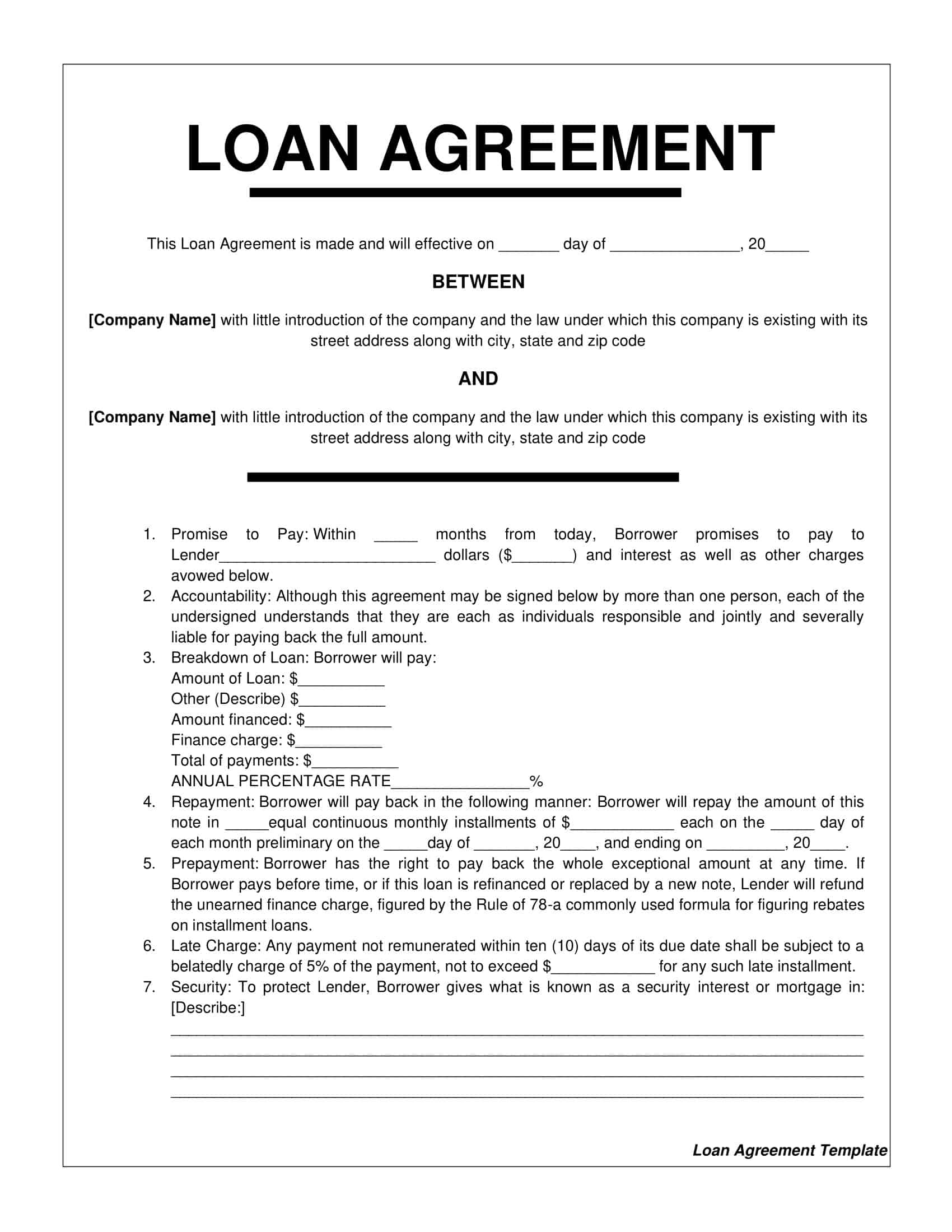 free loan agreement template free loan agreement template