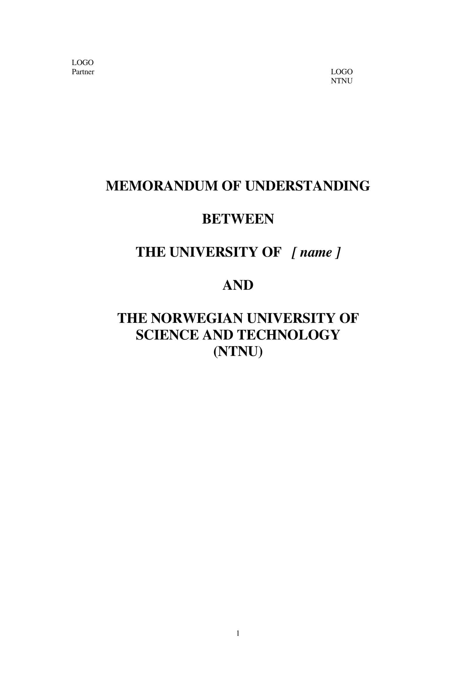 free memorandum of understanding template word free memorandum of understanding template word
