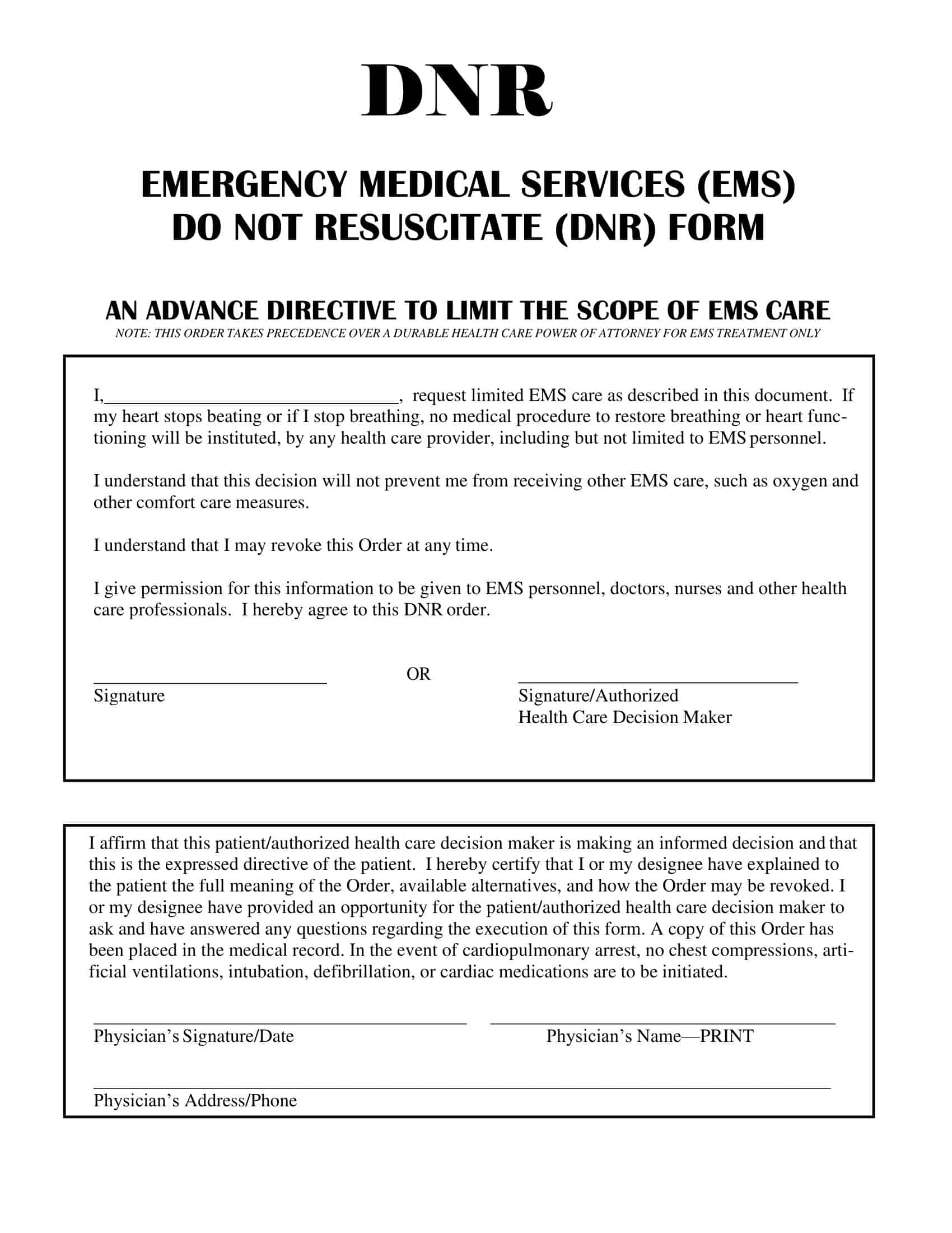 Free Printable DNR Forms Easy Download Info Printables For Everyone Free Printable DNR Forms Easy Download Info Printables For Everyone