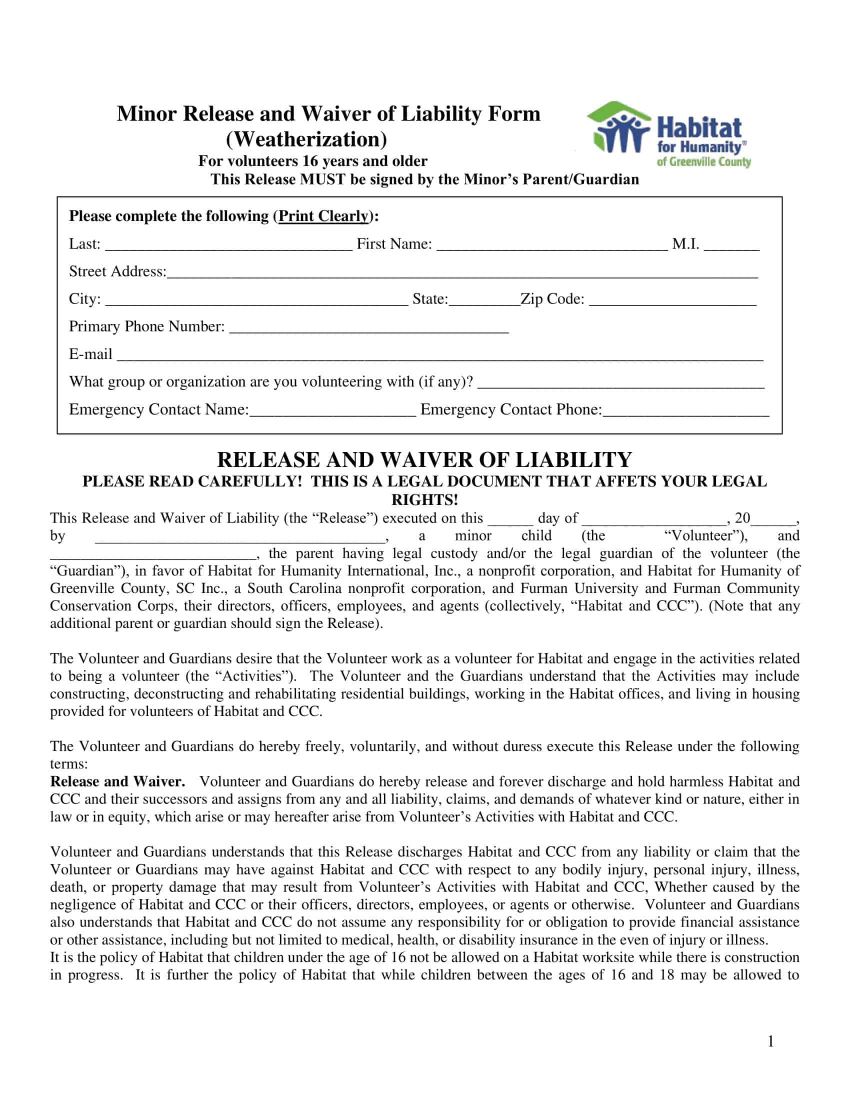 free release of liability forms free release of liability forms