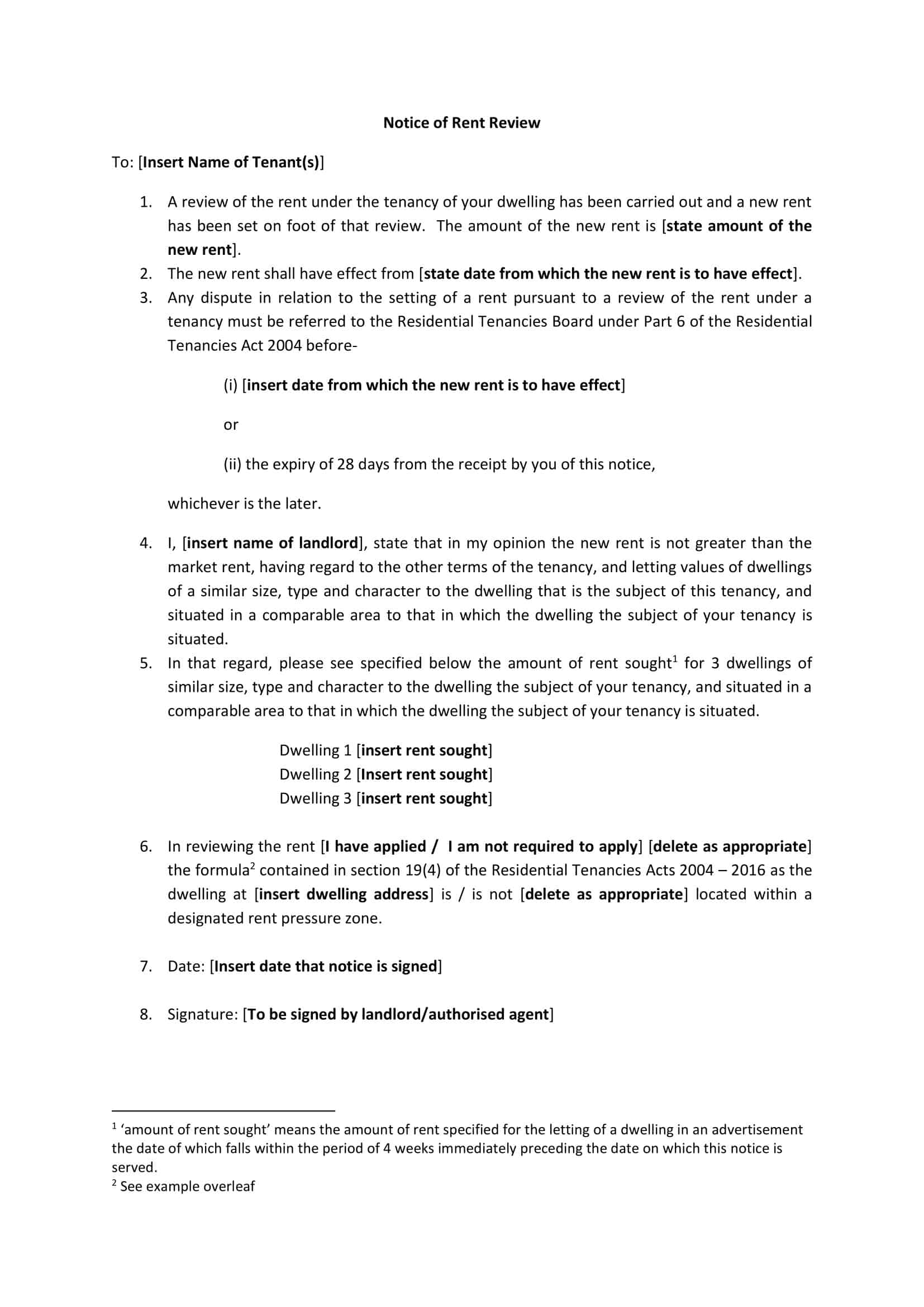 free rent increase letter free rent increase letter