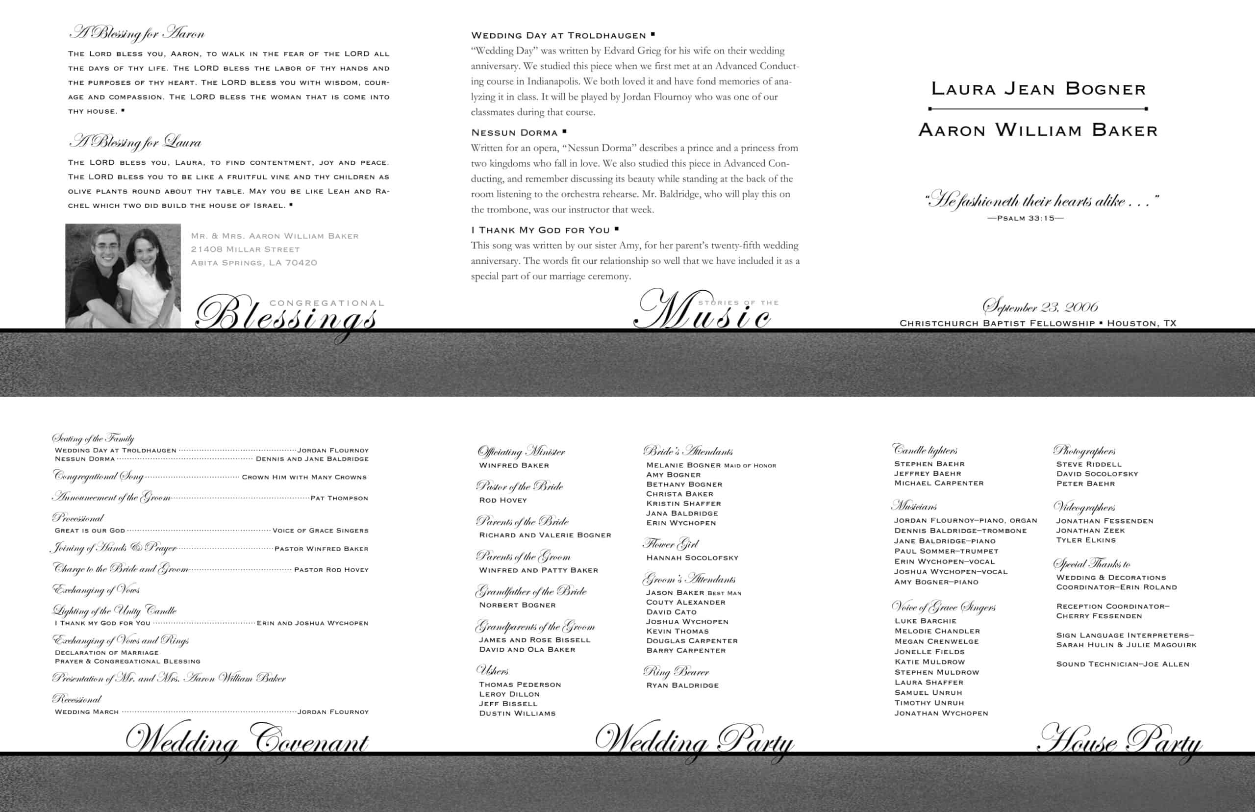 free wedding program template free wedding program template