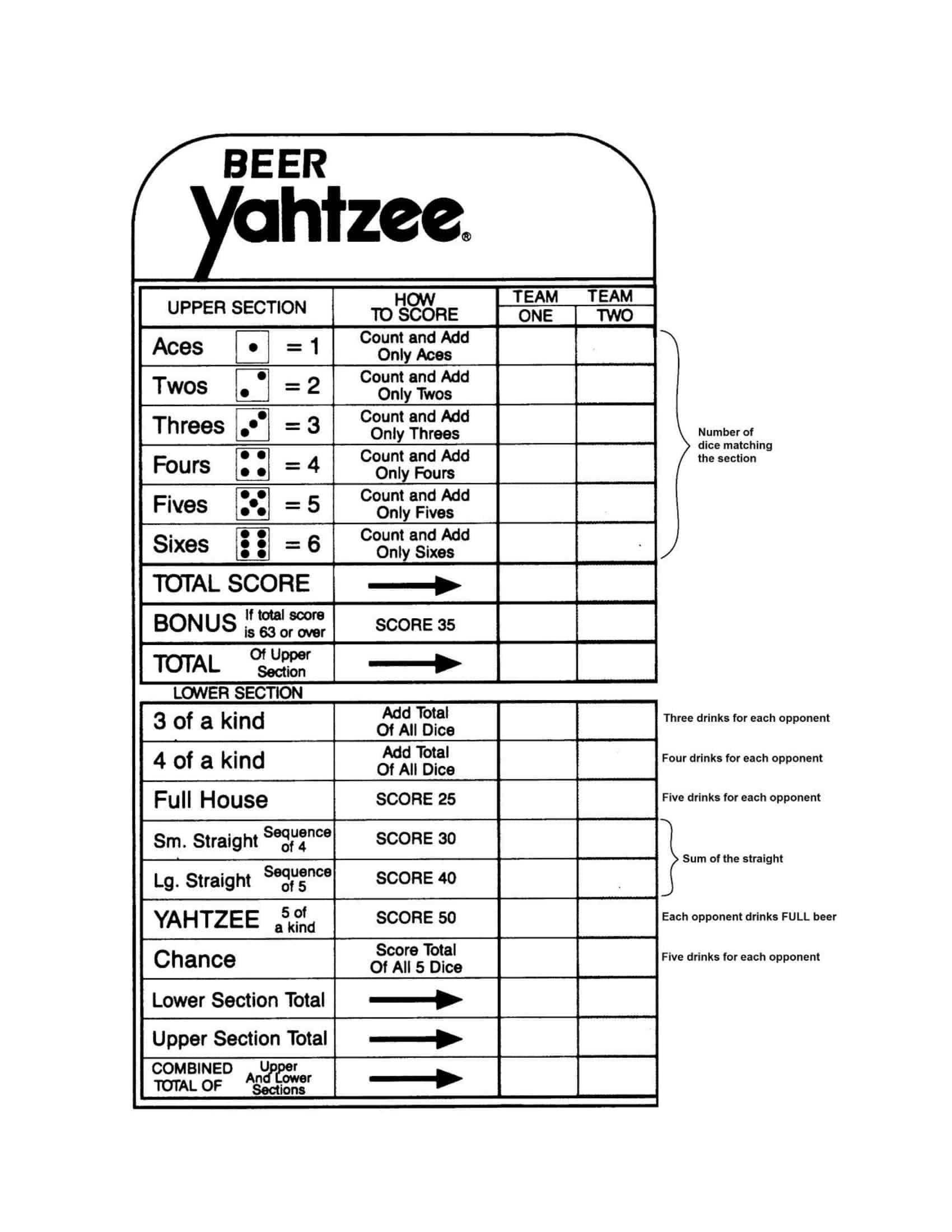 free yahtzee score sheets printable free yahtzee score sheets printable