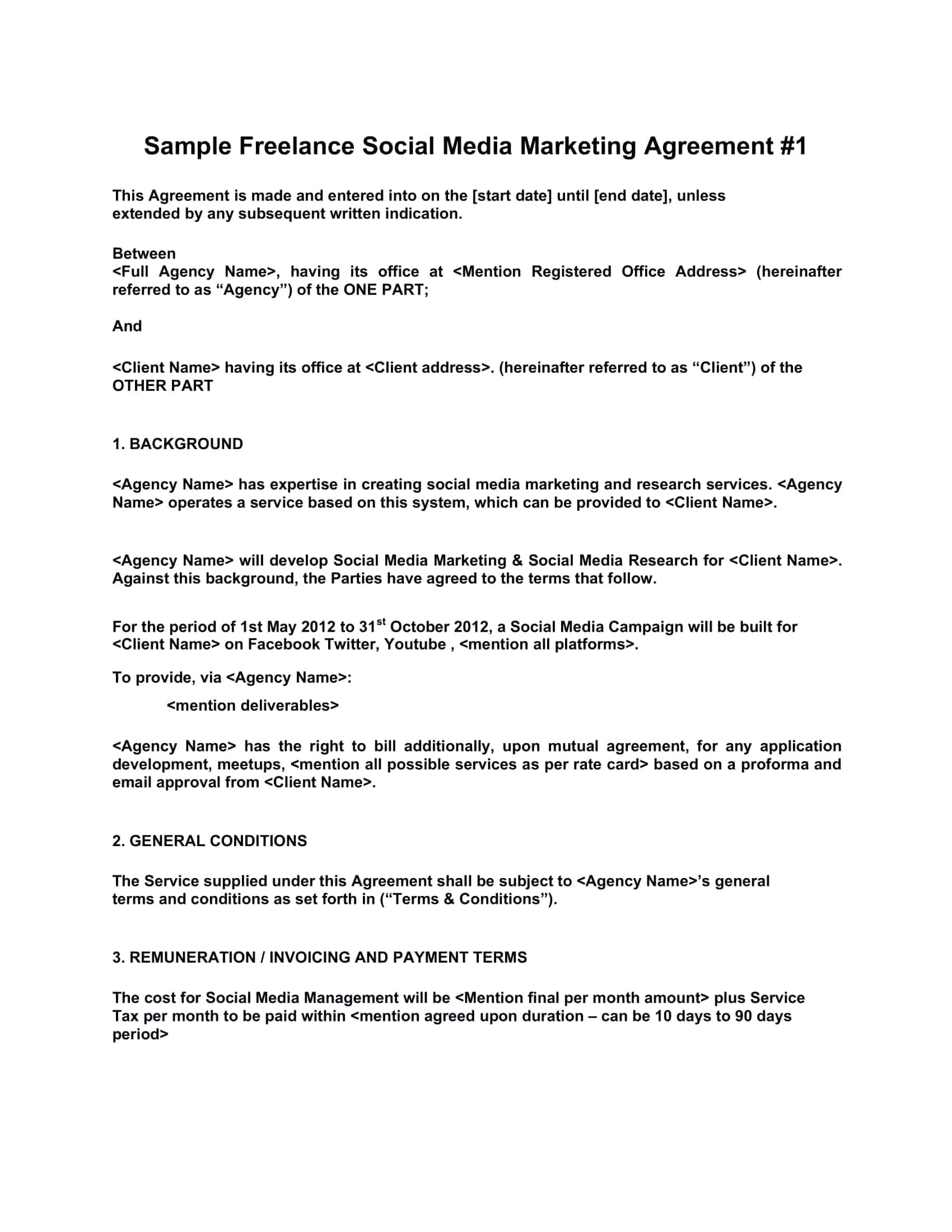 freelance marketing contract template freelance marketing contract template