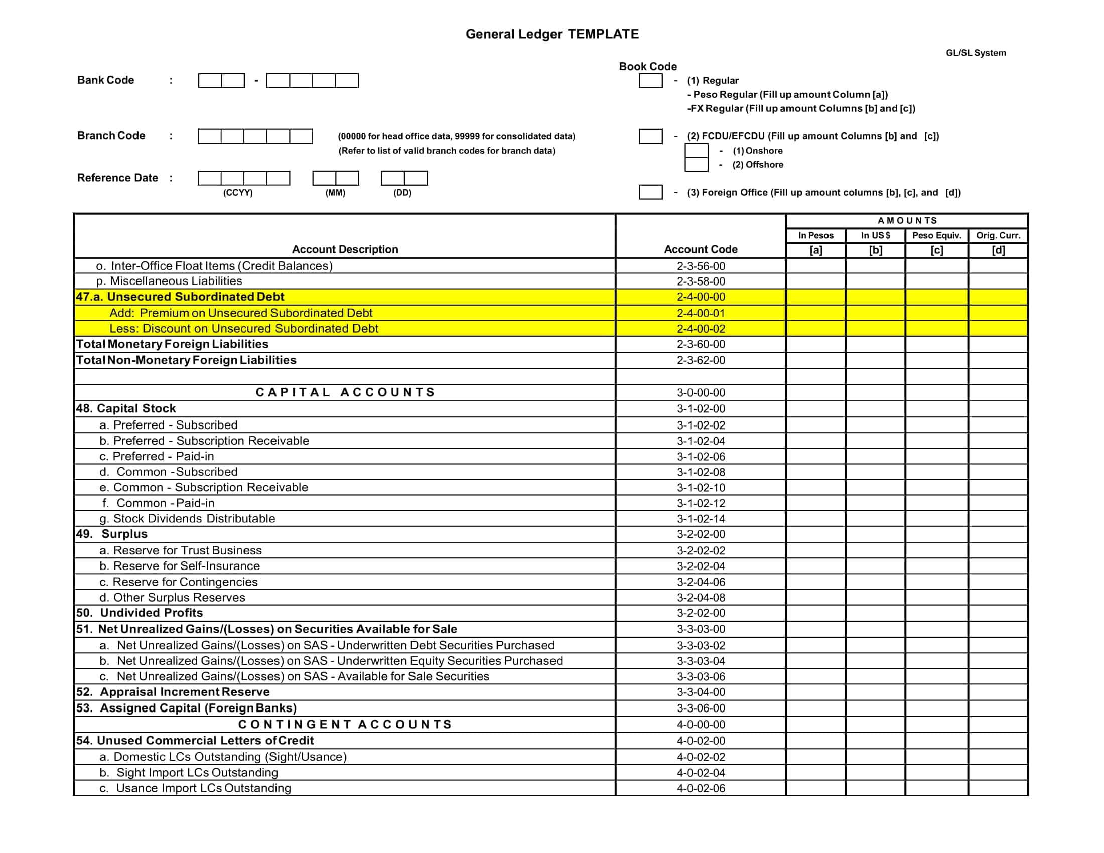 Free Printable General Ledger Templates [Word & Excel & PDF] Small Business