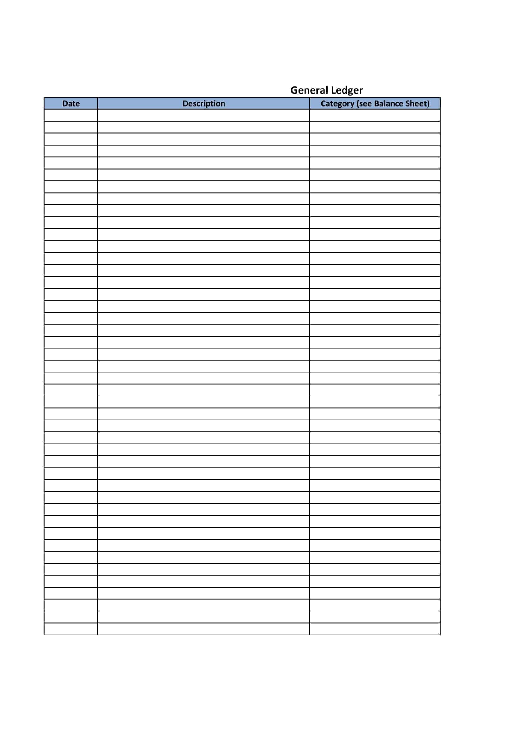 free printable general ledger templates [word & excel & pdf] small