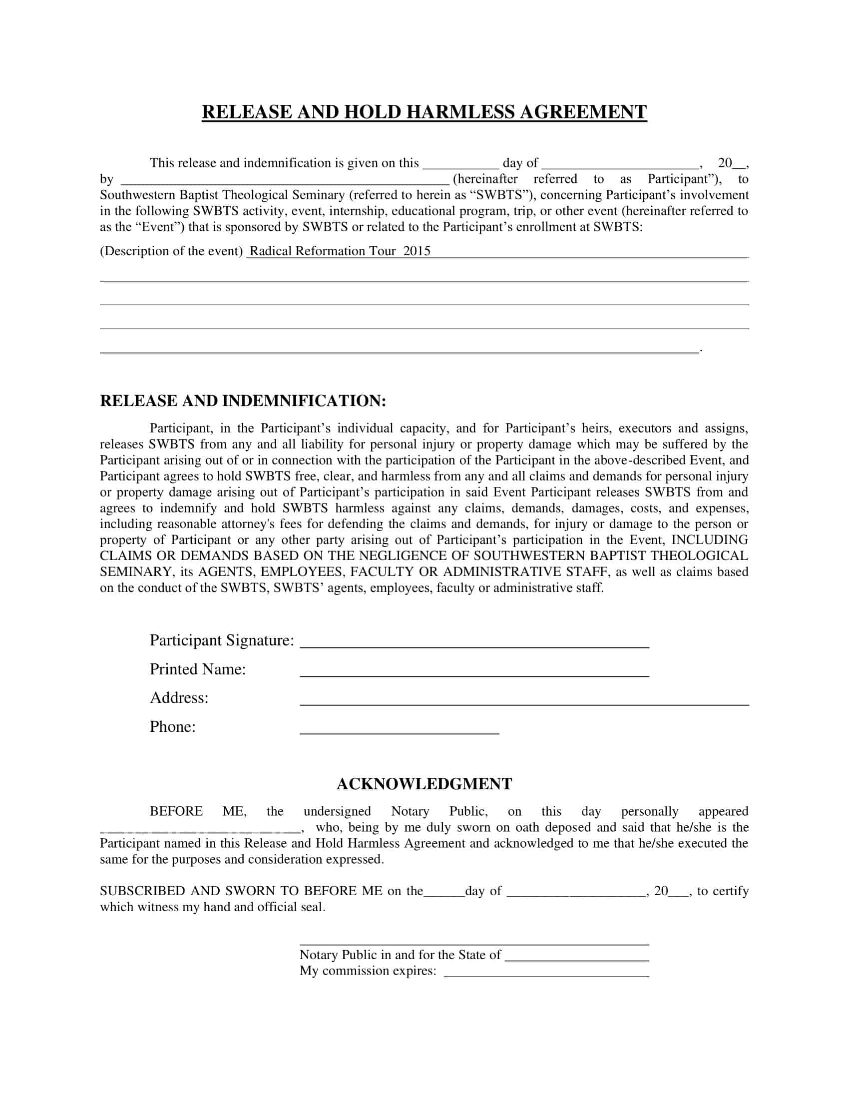 hold harmless agreement michigan hold harmless agreement michigan