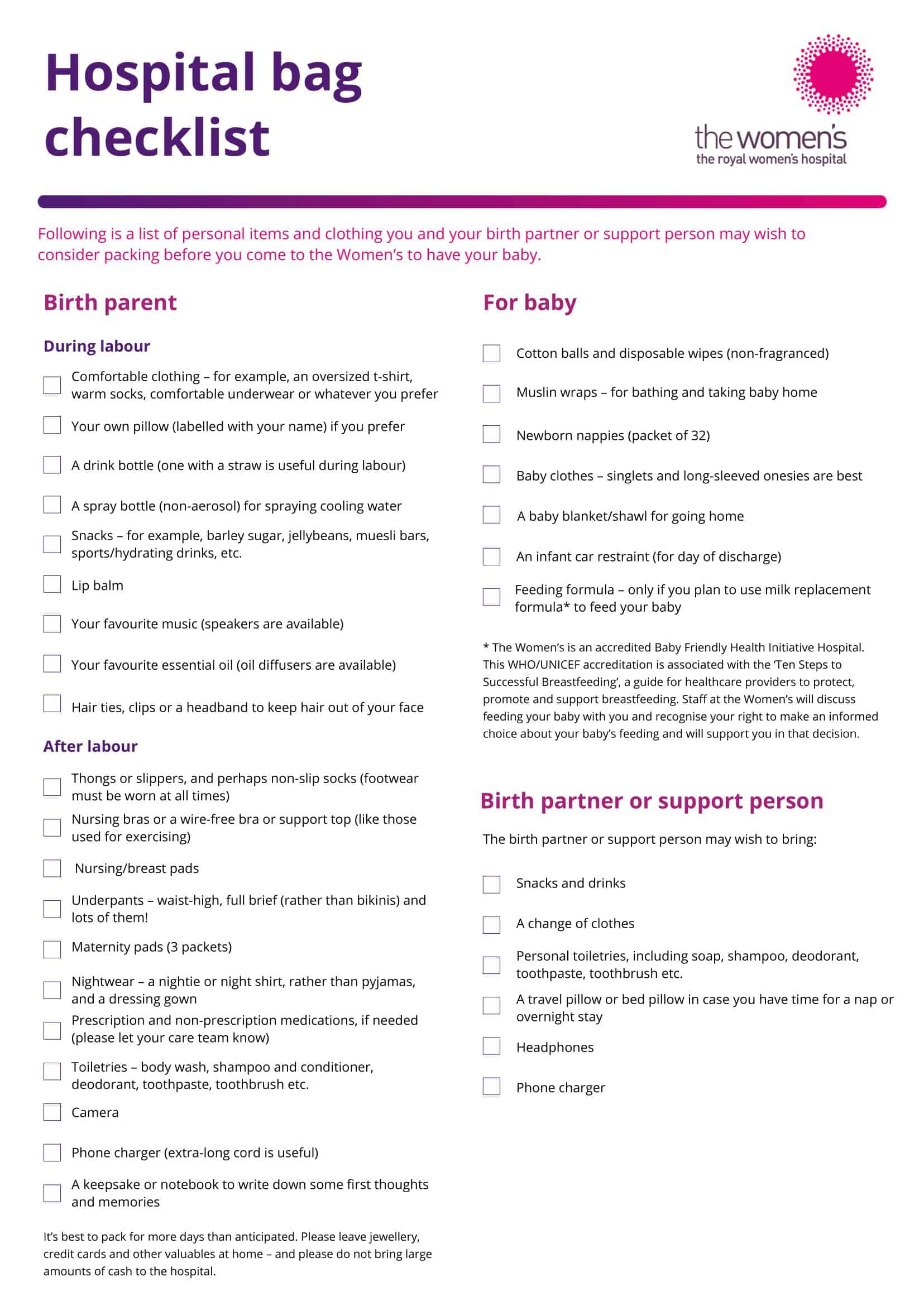 hospital birth plan hospital birth plan