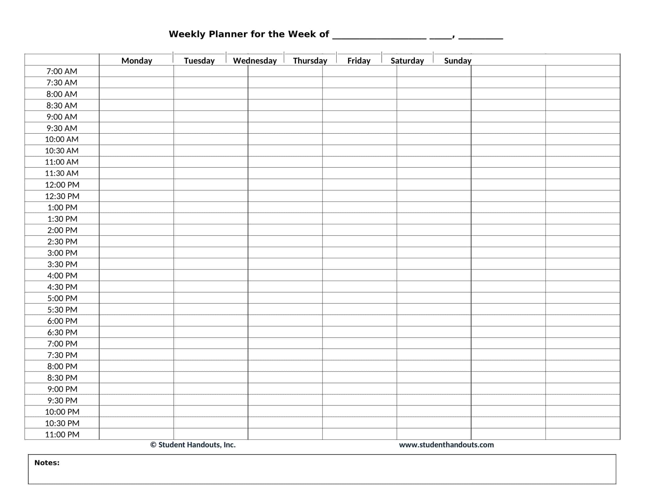 Free Printable Hourly Schedule Templates Excel PDF Word Weekly