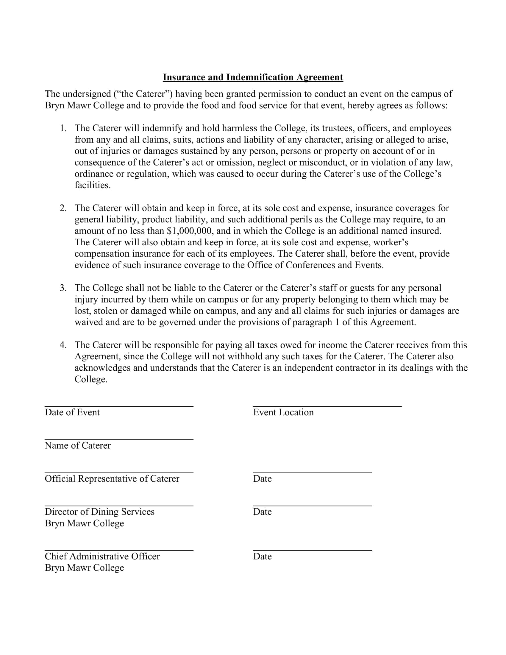 hunting indemnity agreement hunting indemnity agreement