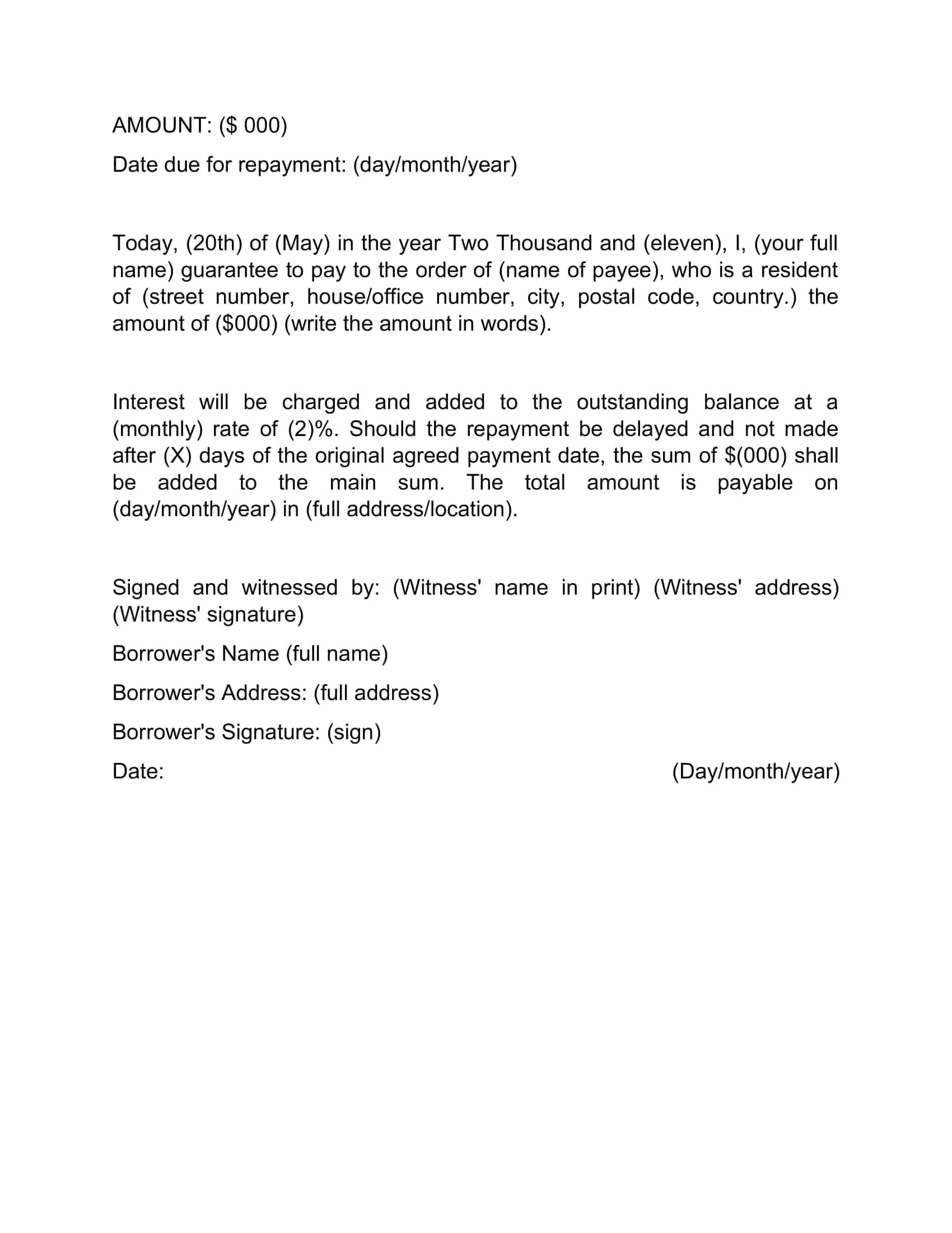 i owe you card template i owe you card template