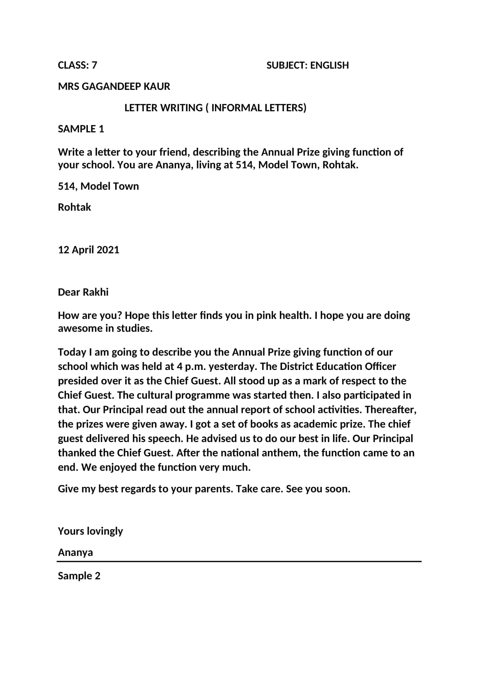 Free Printable Informal Letter Templates [Word, PDF] Blank Example