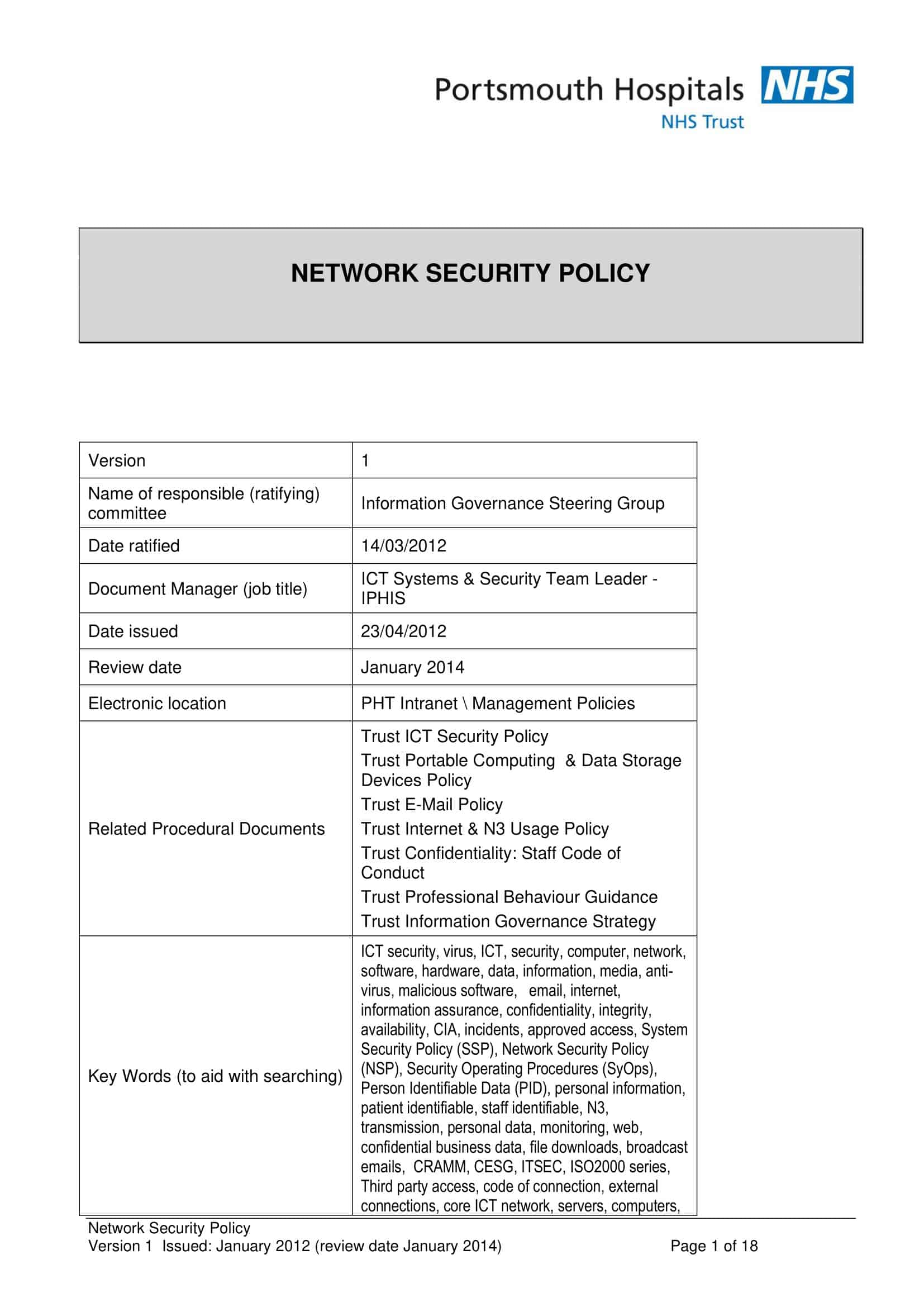 Free Printable Security Policy Templates PDF Word Information Free Printable Security Policy Templates PDF Word Information