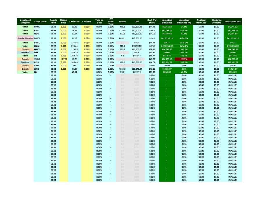 investment tracking spreadsheet investment tracking spreadsheet