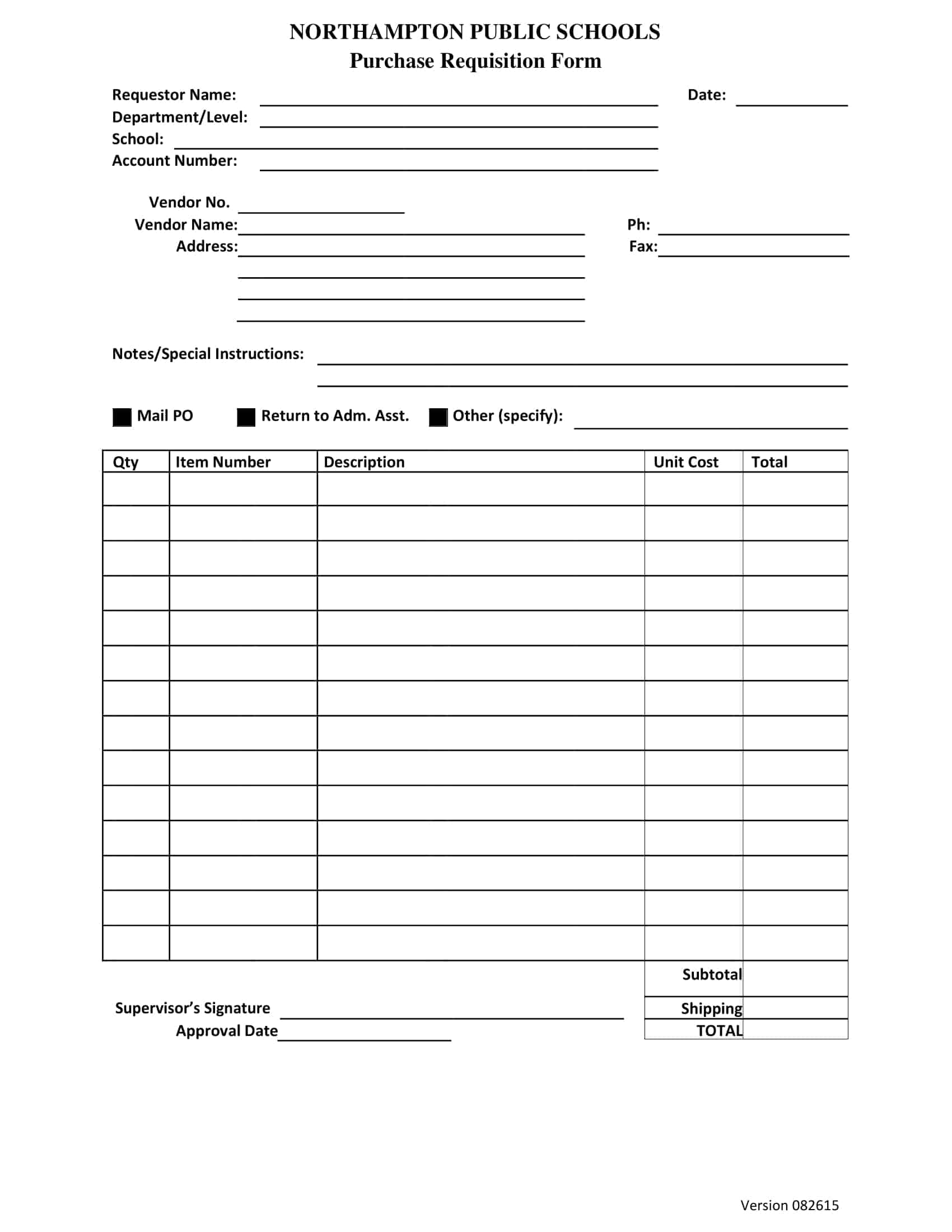 Free Printable Requisition Form Templates [PDF, Excel] Recruitment
