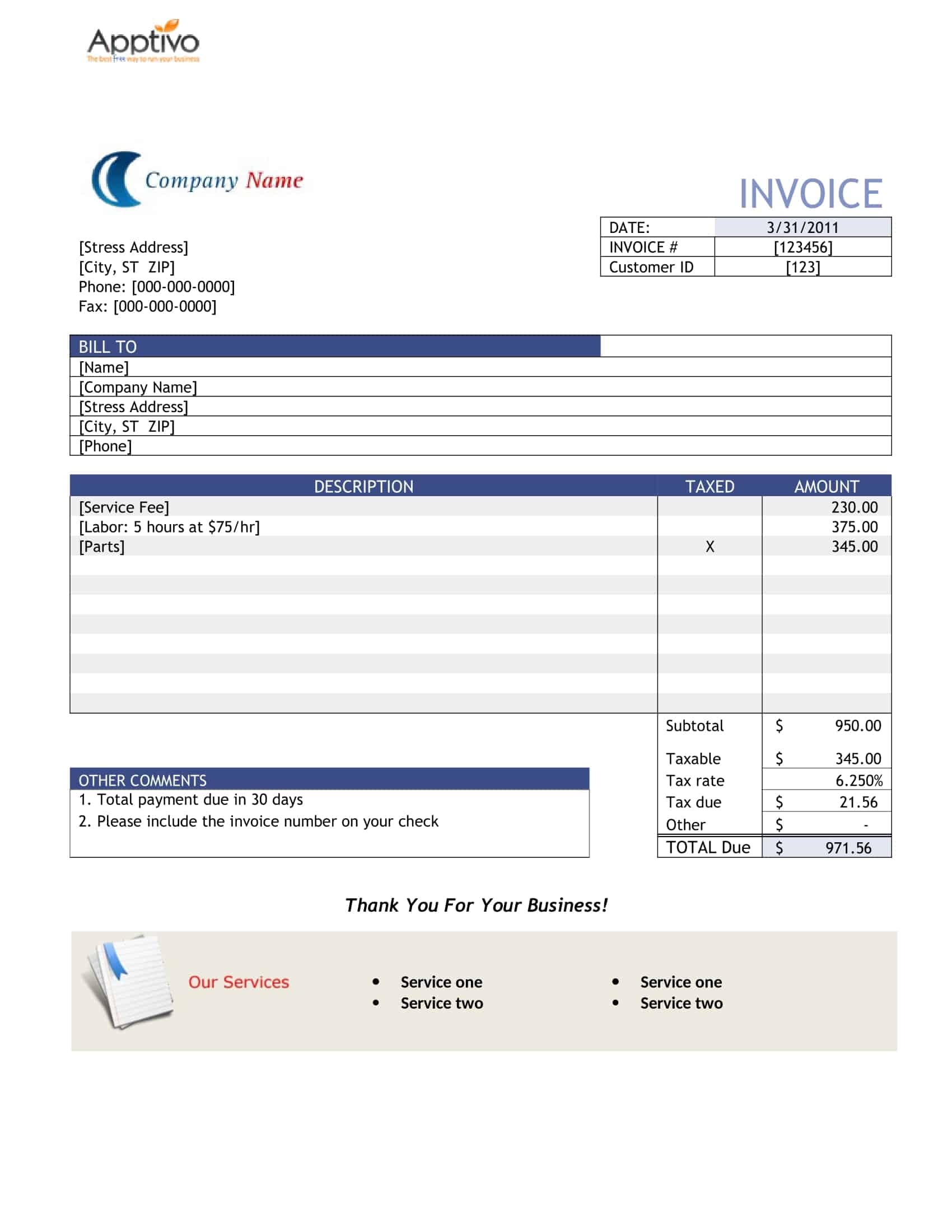 invoice example invoice example
