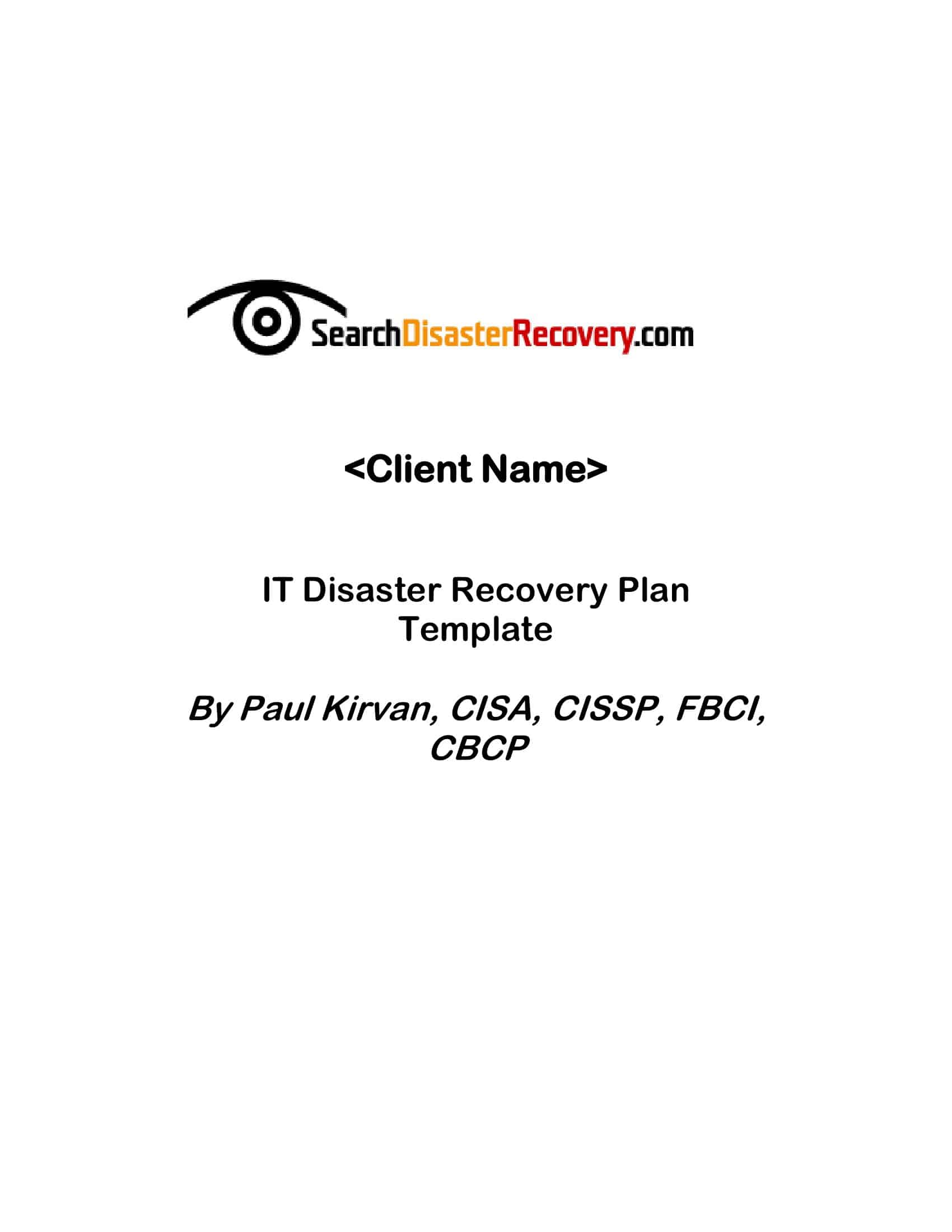it disaster recovery plan it disaster recovery plan