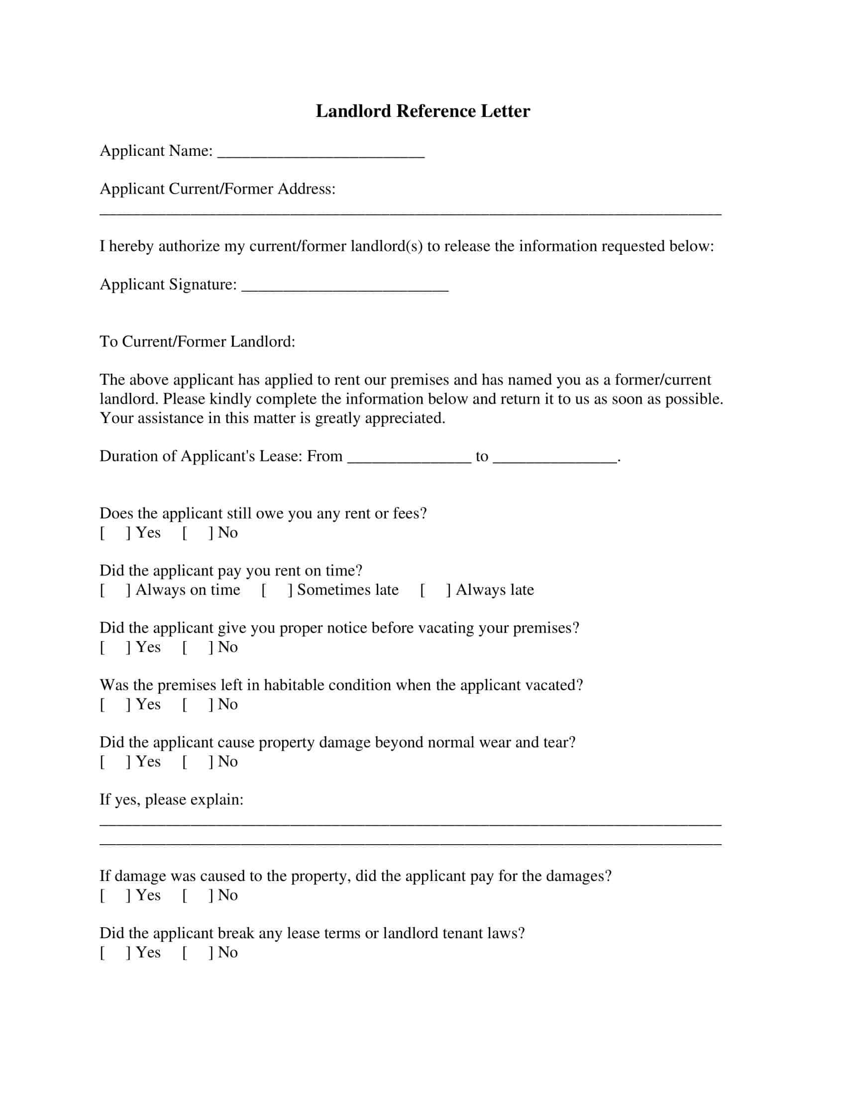 landlord reference letter request landlord reference letter request