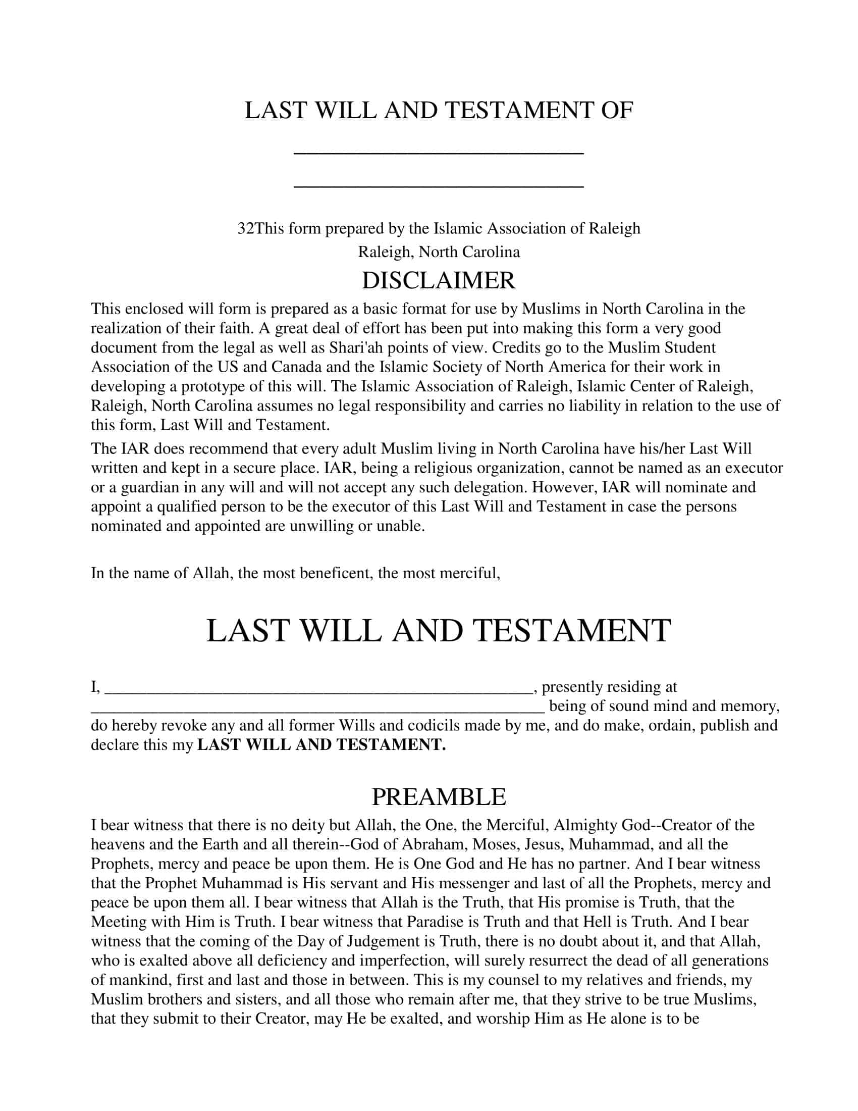 Free Printable Last Will And Testament Templates PDF Word Free Printable Last Will And Testament Templates PDF Word