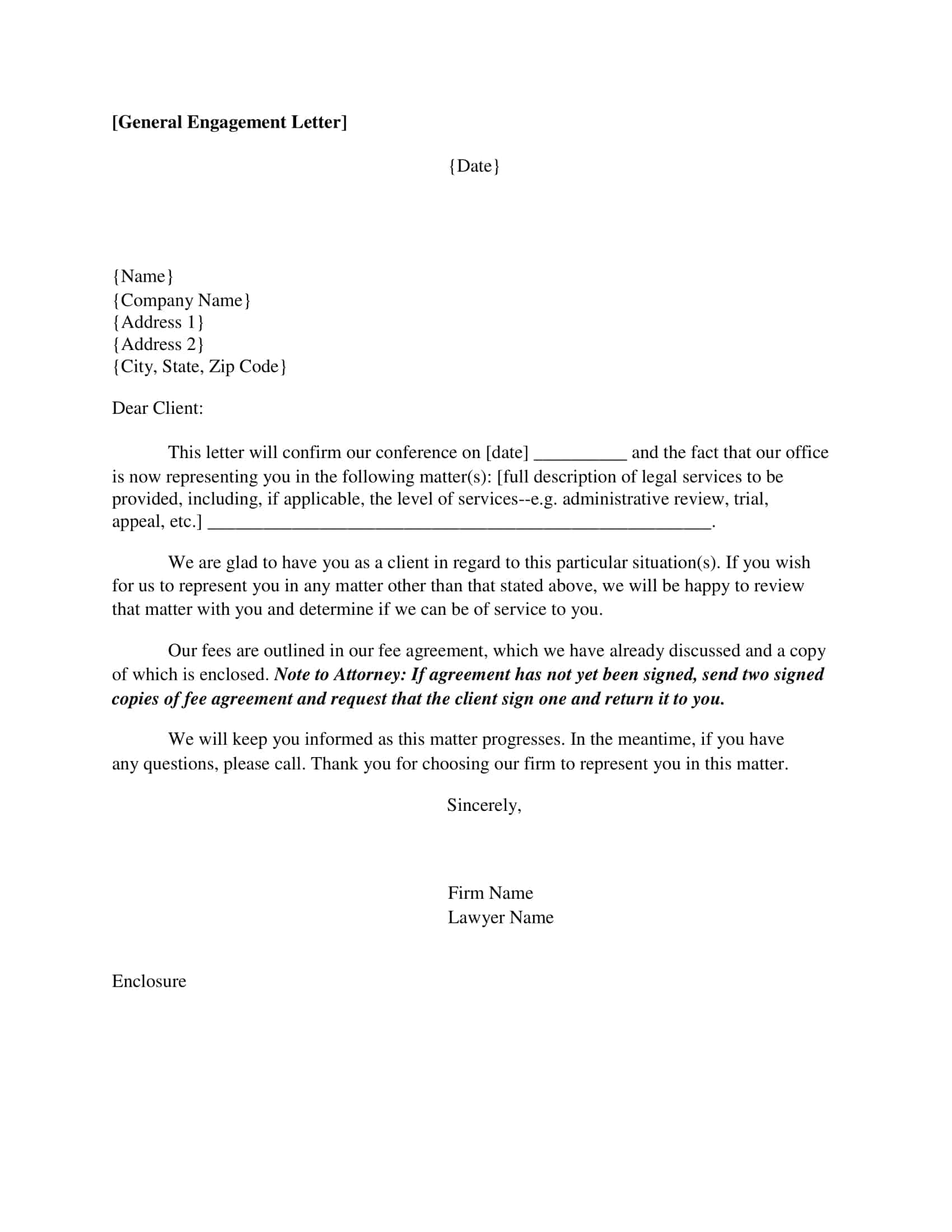 letter engagement letter engagement