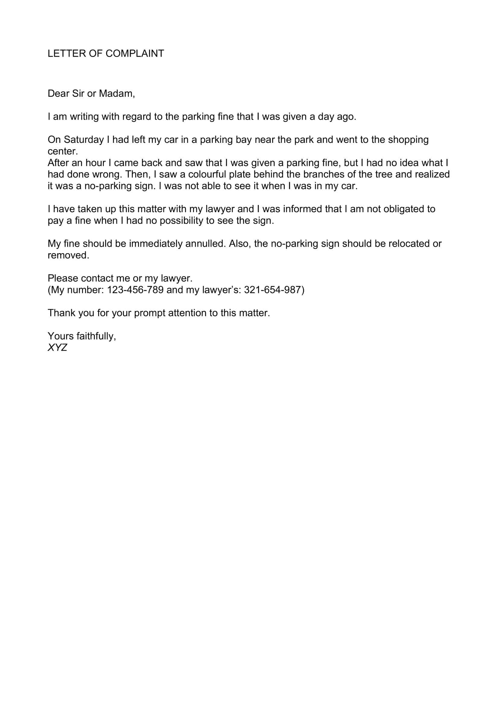 letter of complaint examples letter of complaint examples