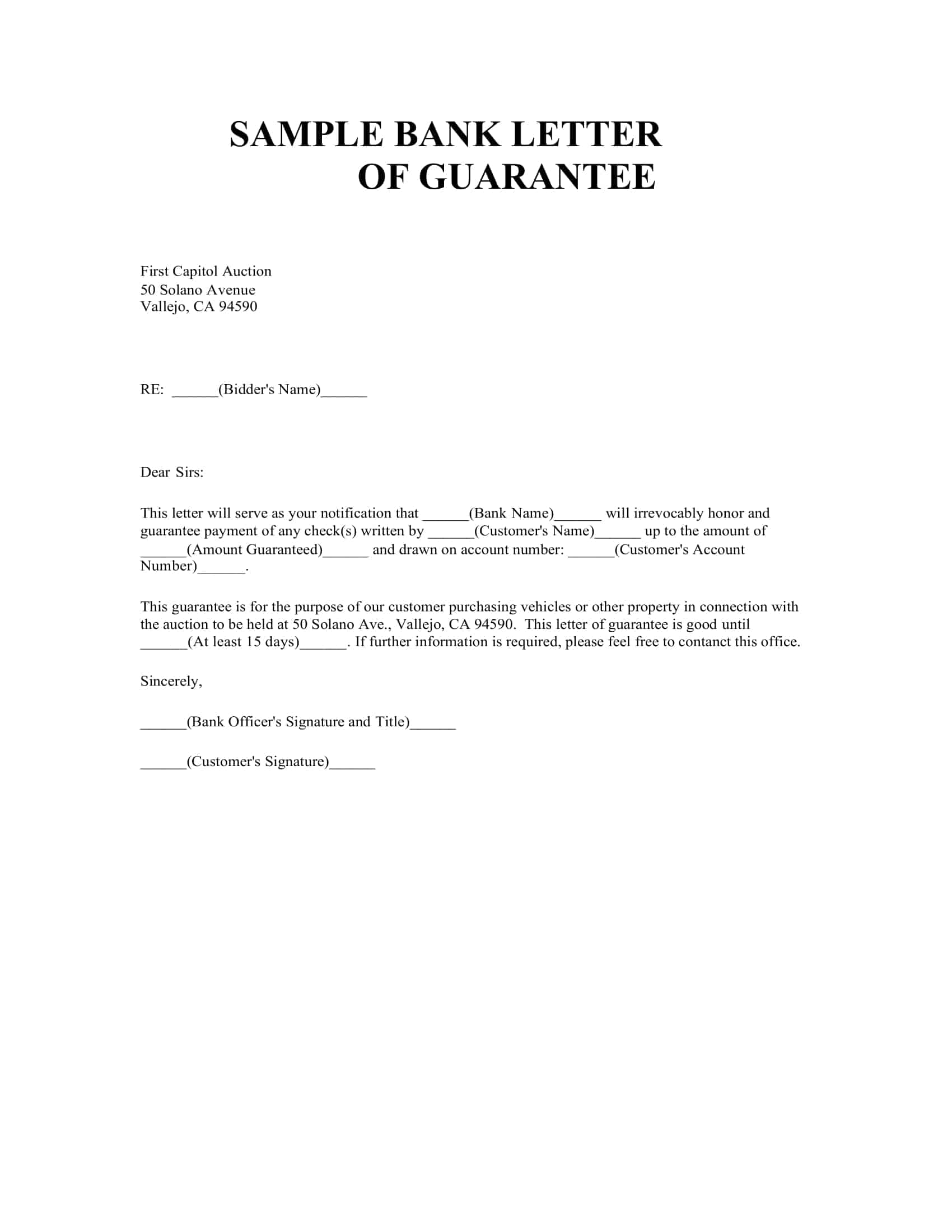 letter of guarantee for payment letter of guarantee for payment
