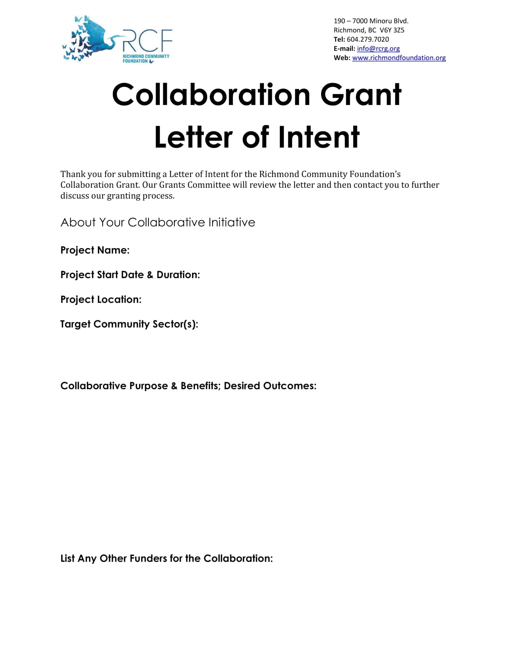 letter of intent for employment letter of intent for employment