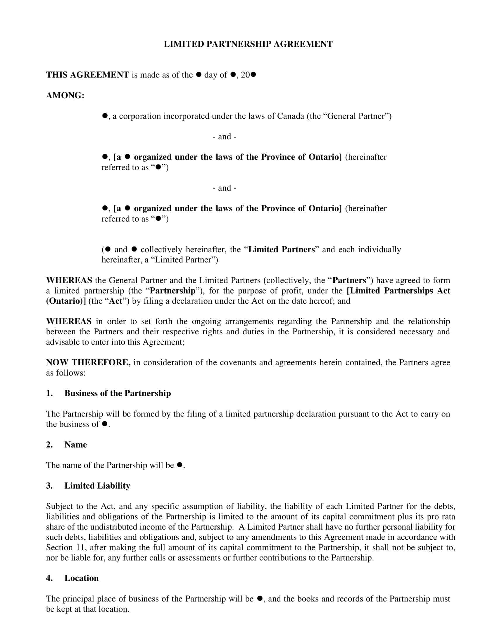 limited liability partnership agreement template limited liability partnership agreement template