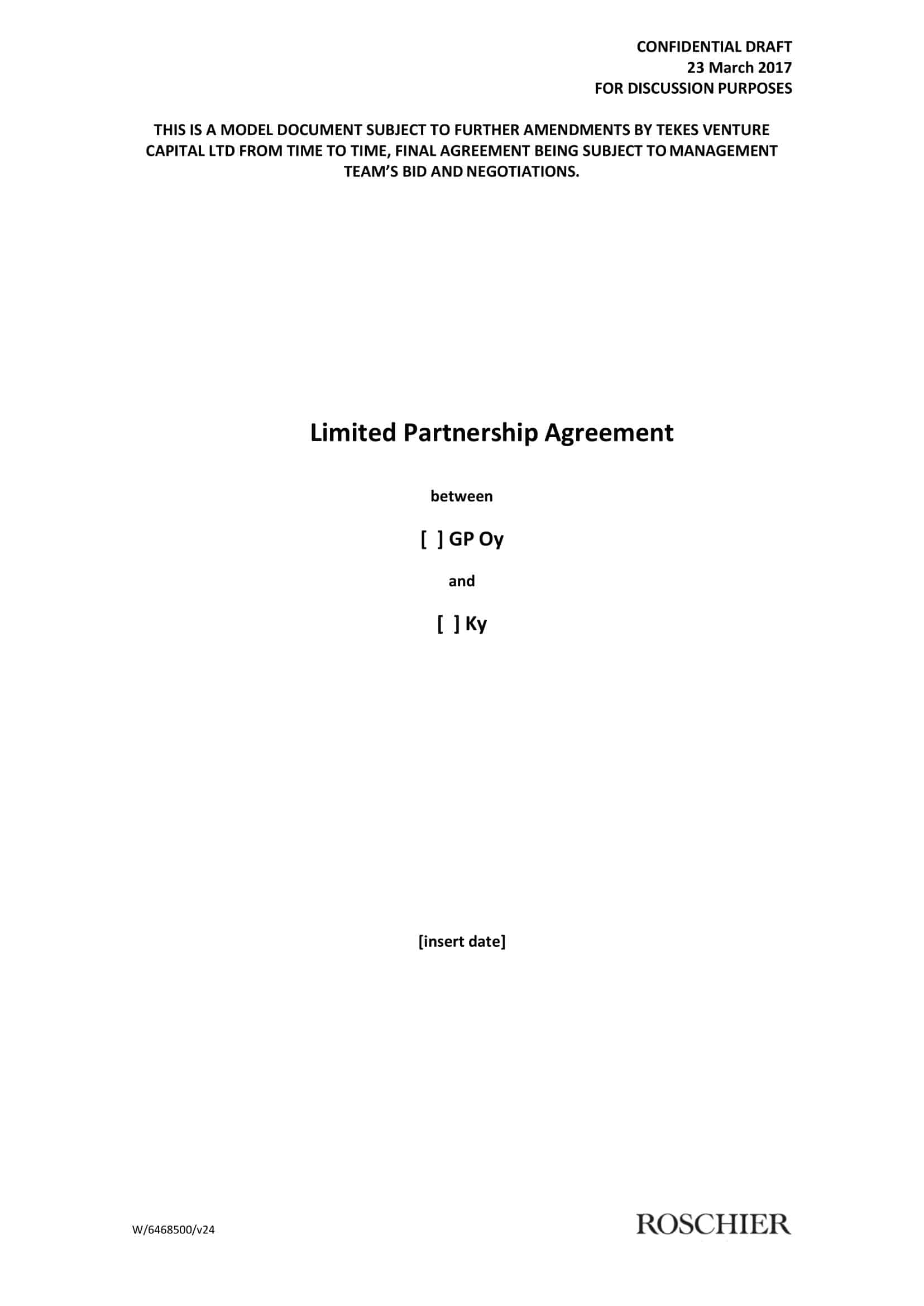 limited partnership agreement example limited partnership agreement example