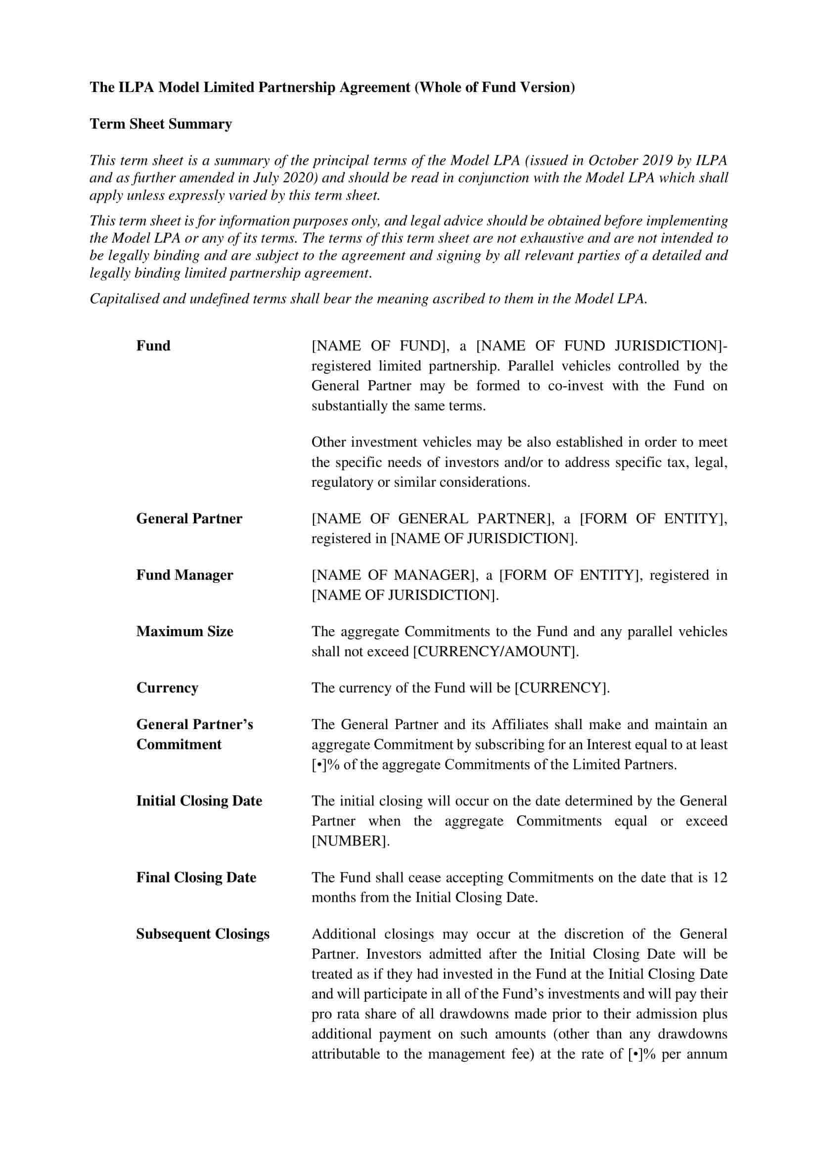 limited partnership agreements limited partnership agreements