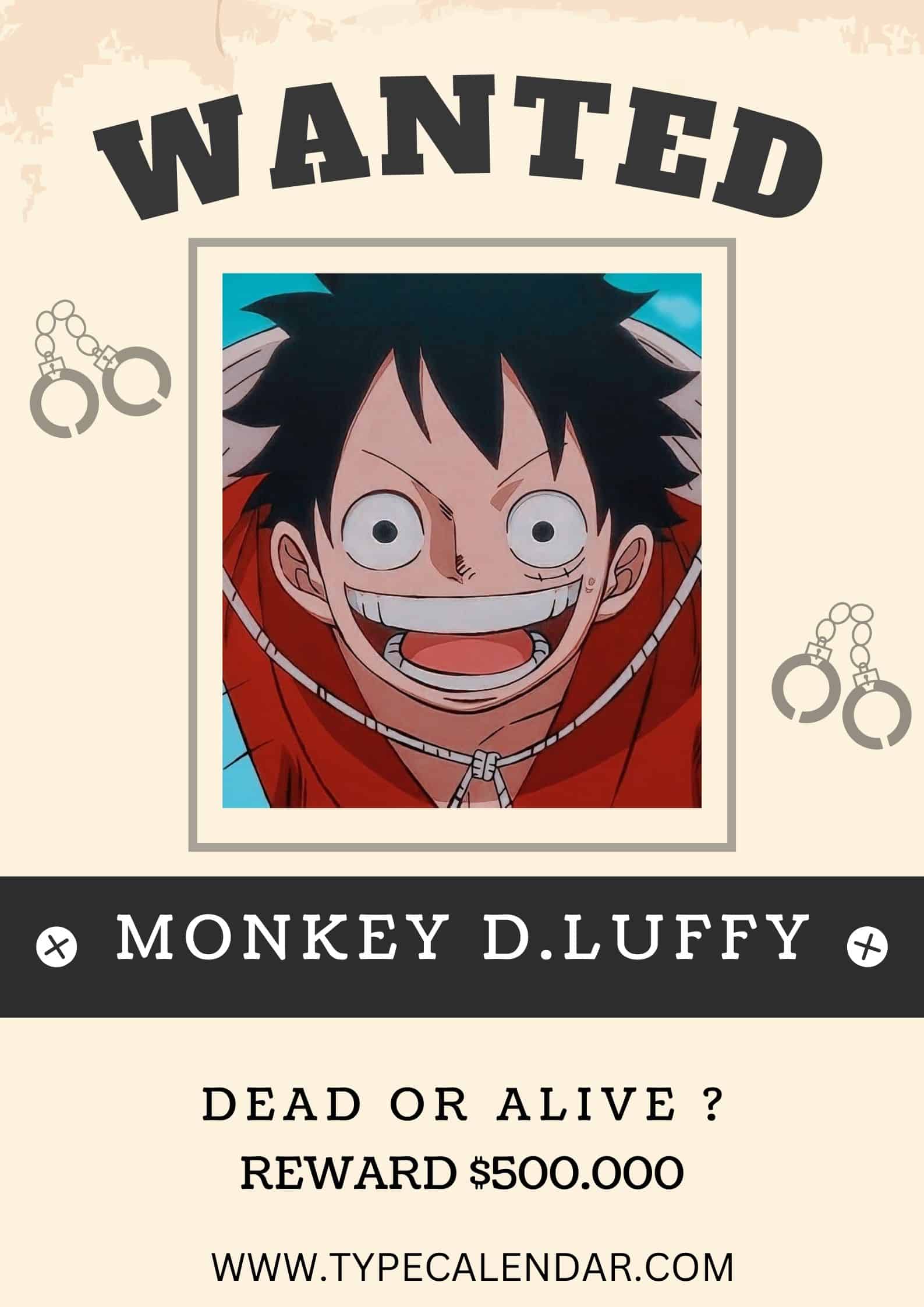 luffy wanted poster luffy wanted poster