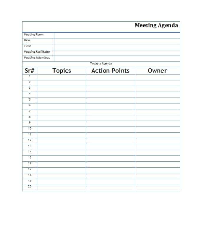 meeting agenda meeting agenda