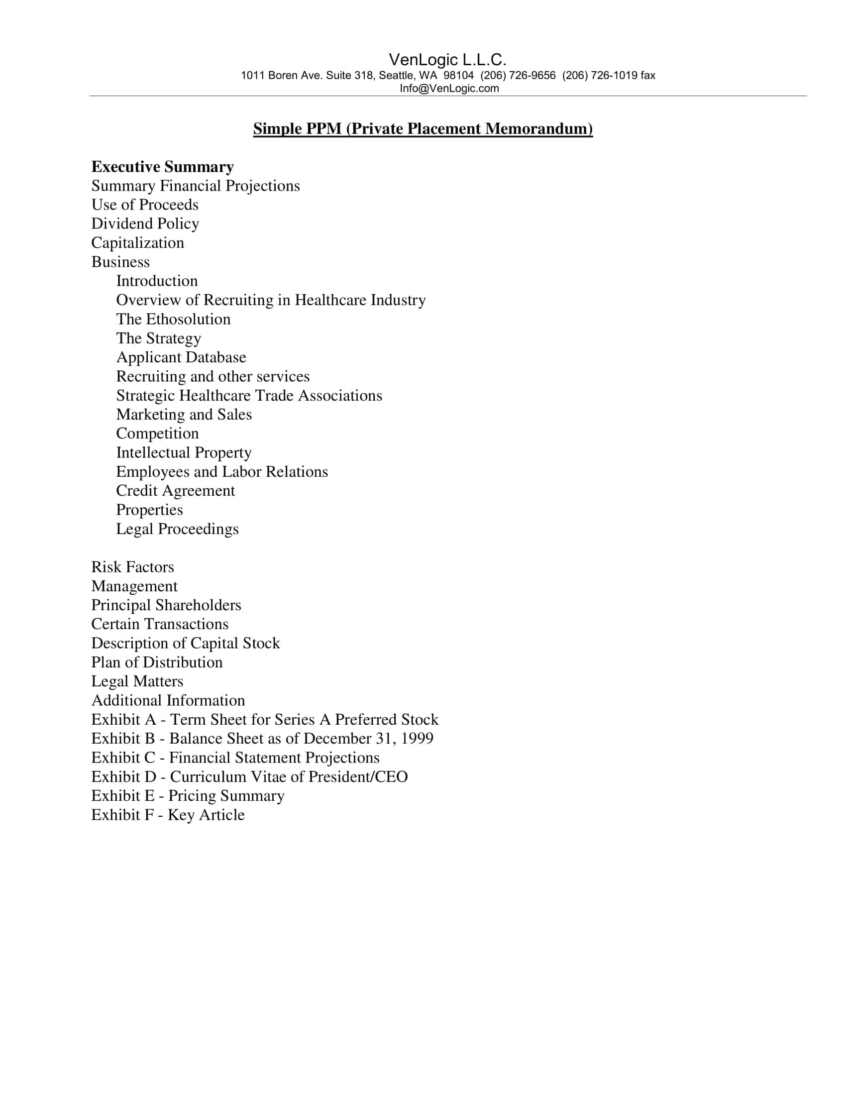 memorandum private placement memorandum private placement