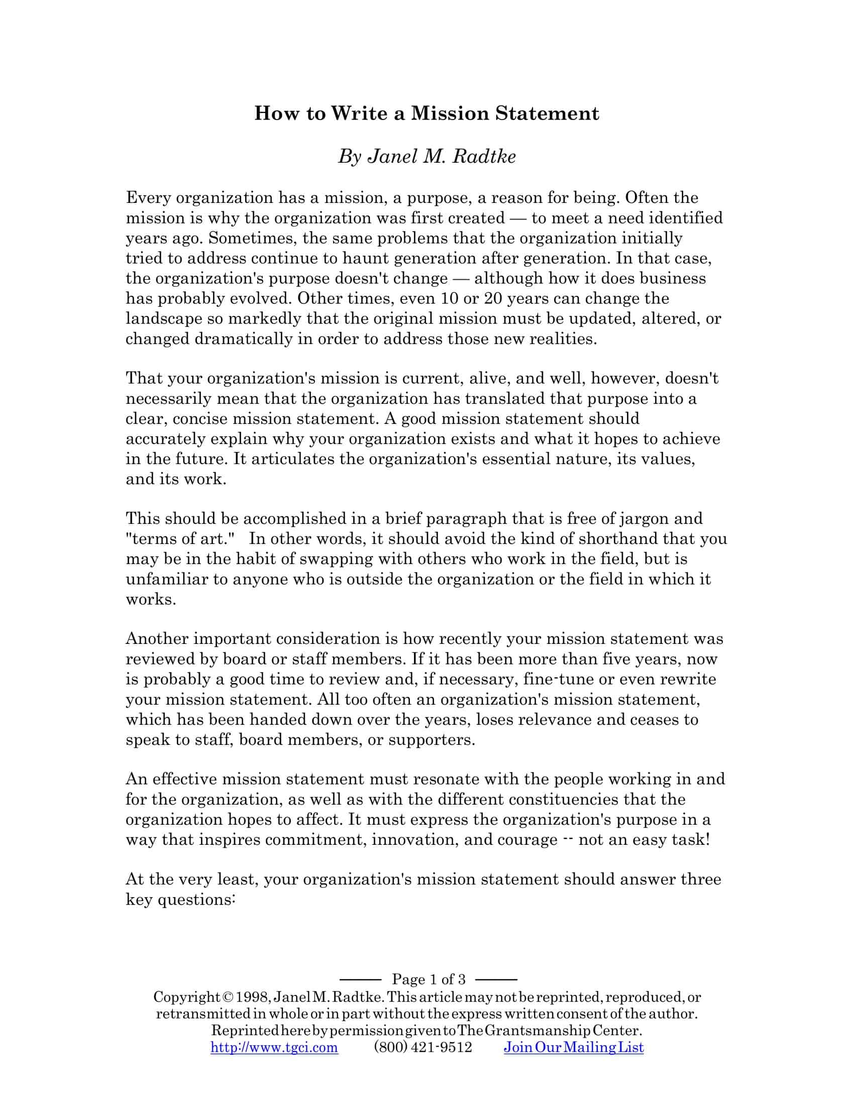 mission and vision statement mission and vision statement