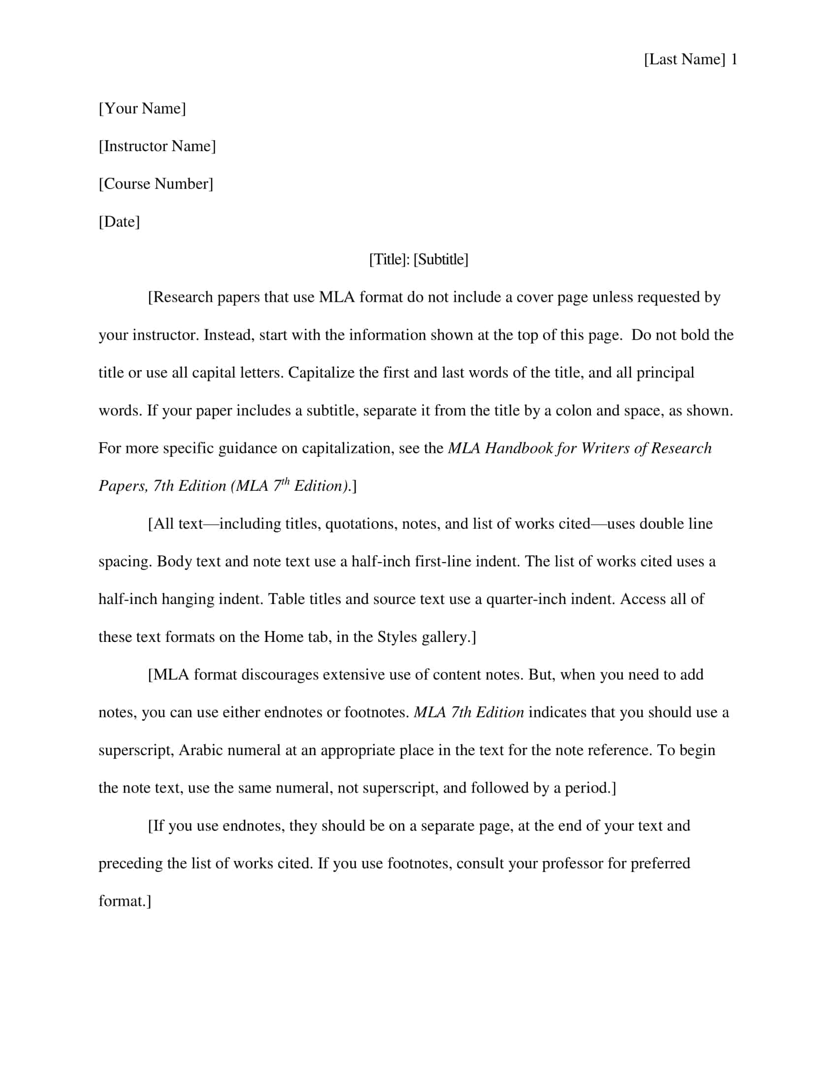 Free Printable MLA Format Templates [Word, PDF] Blank Example
