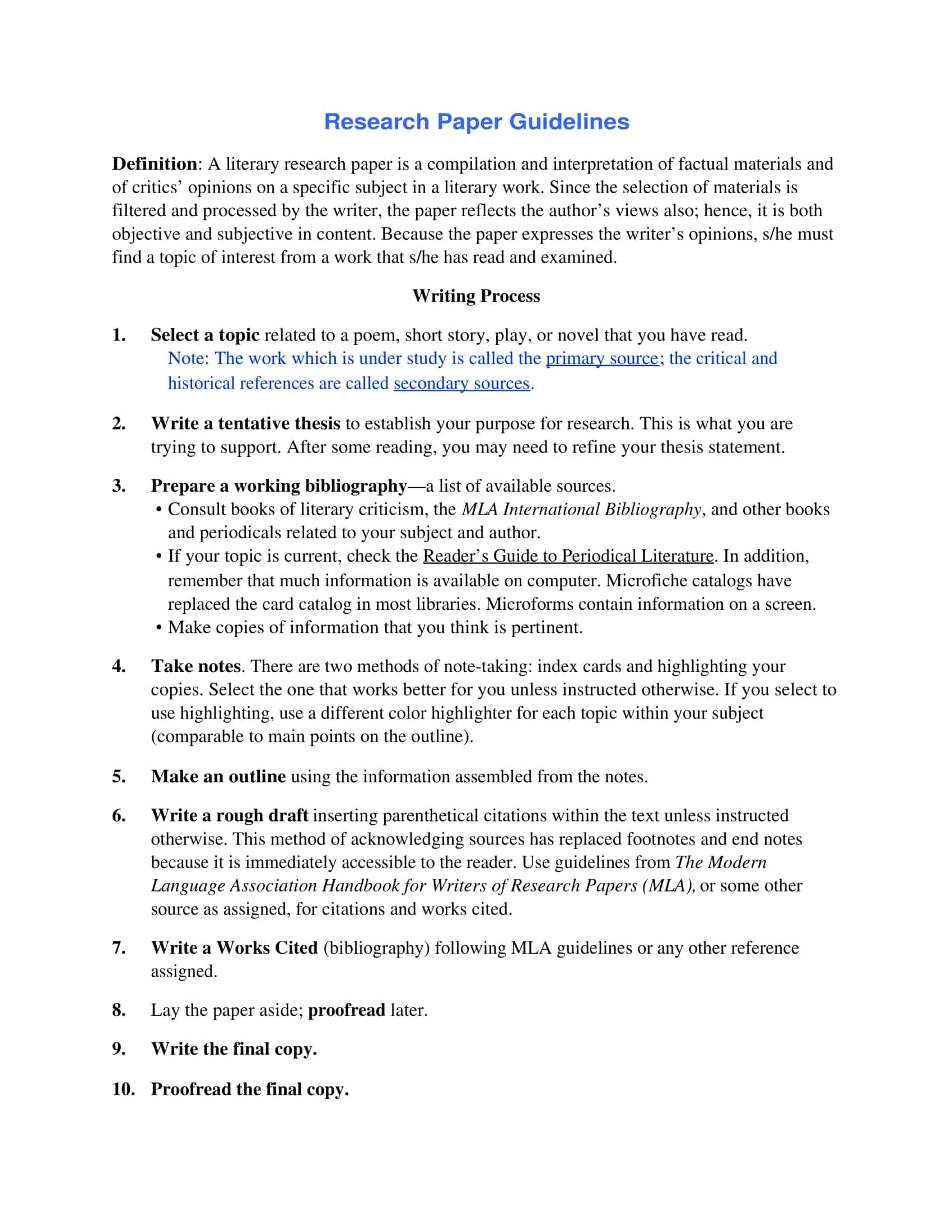 Free Printable MLA Format Templates [Word, PDF] Blank Example