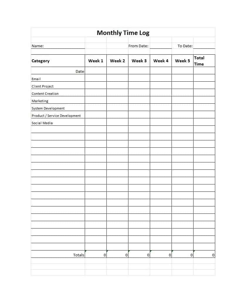 monthly time tracking spreadsheet monthly time tracking spreadsheet