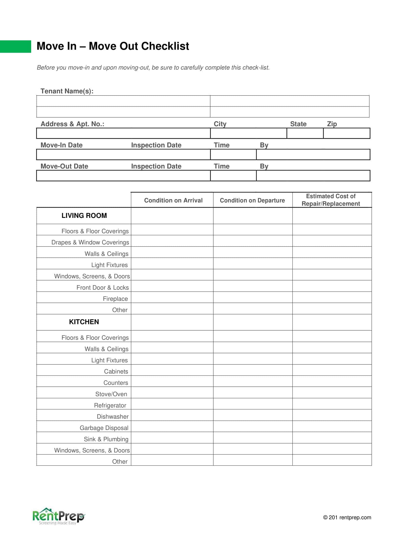 move-in property condition checklist move-in property condition checklist