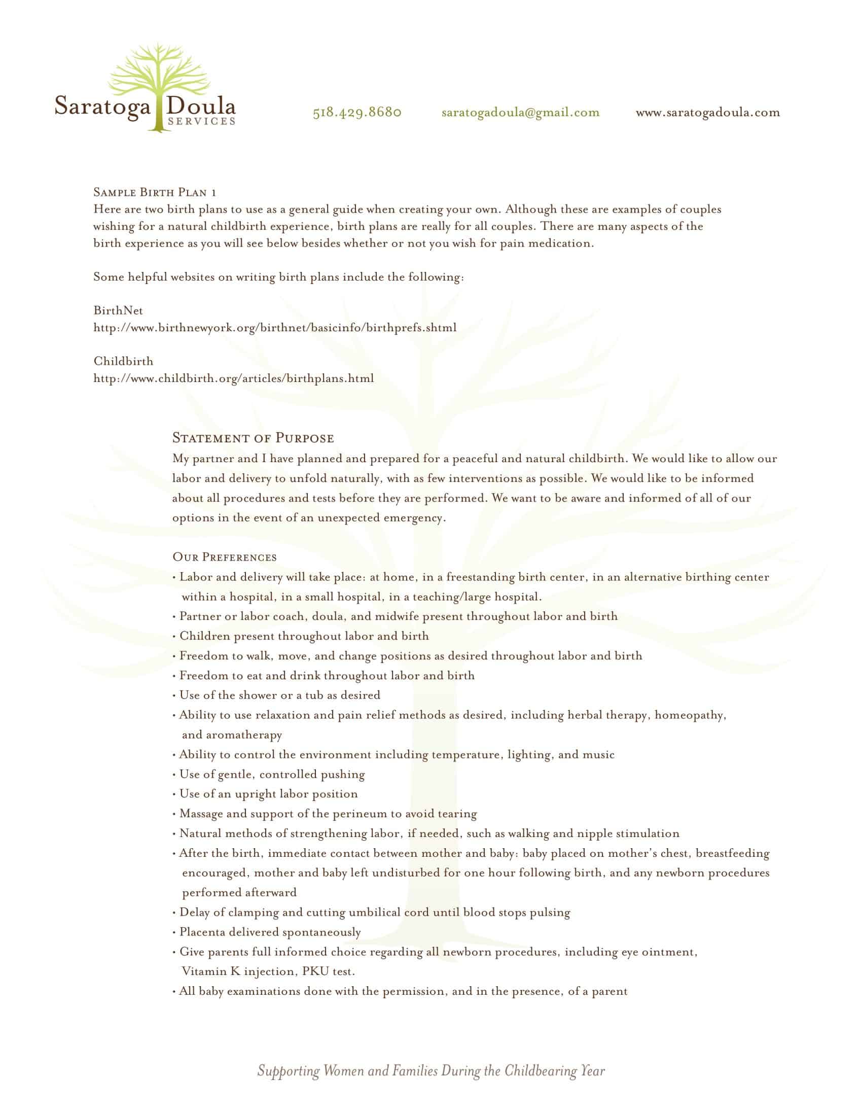 natural birth plan examples natural birth plan examples