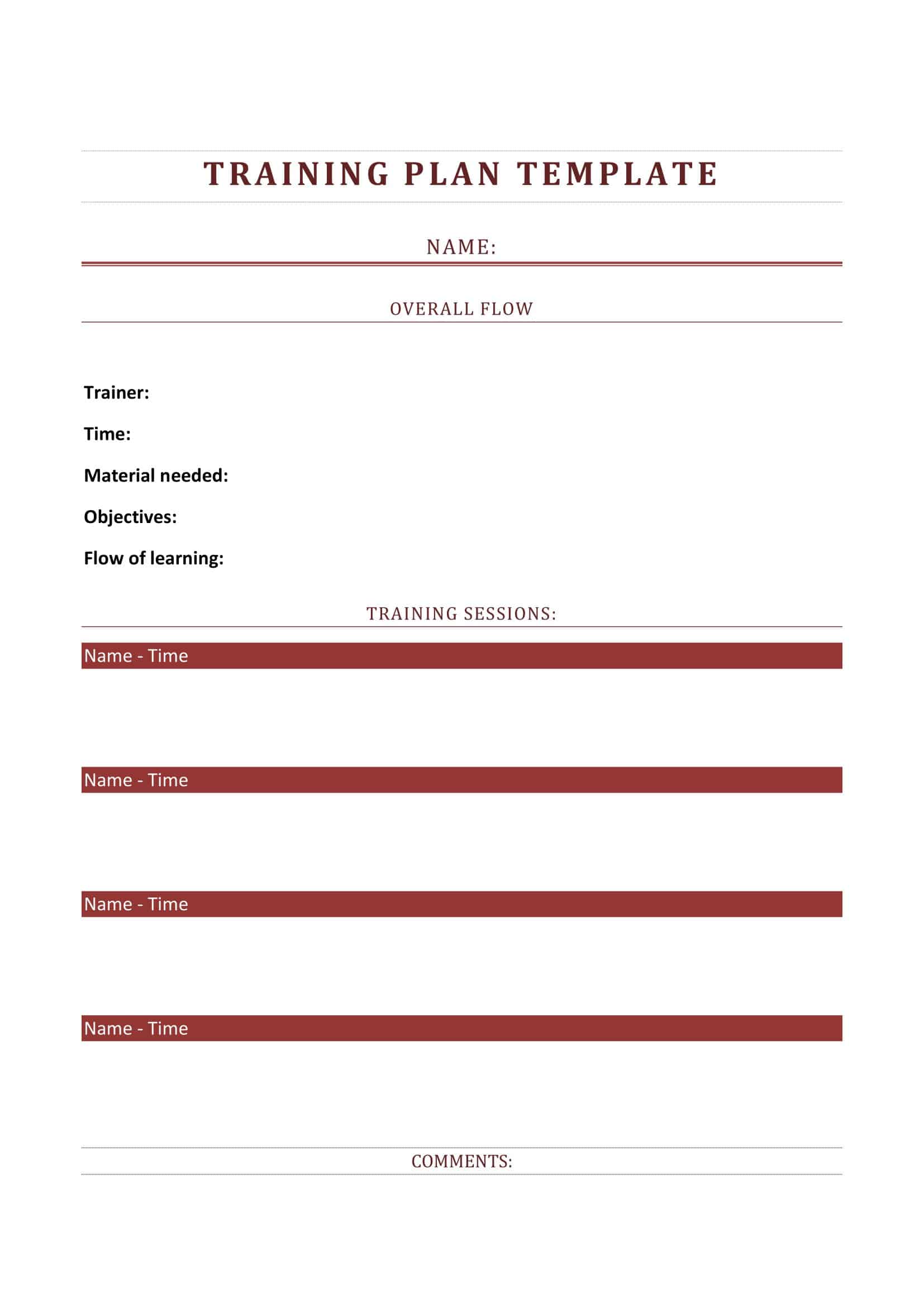 Free Printable Employee Training Plan Templates [Excel, PDF & Word]