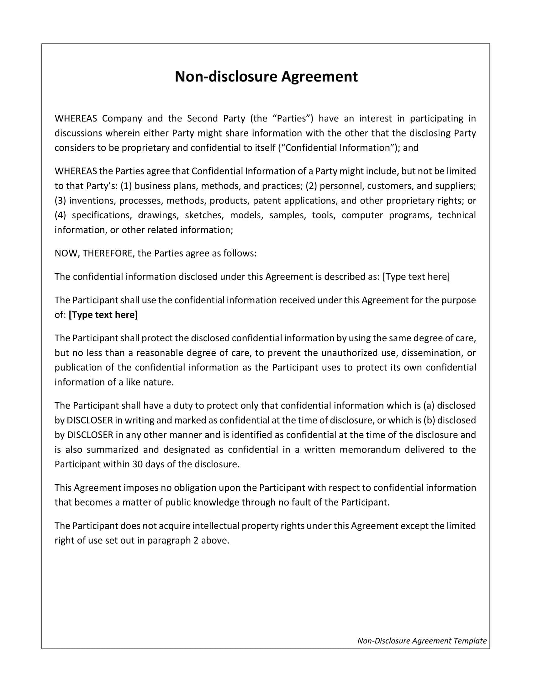 non disclosure agreements non disclosure agreements